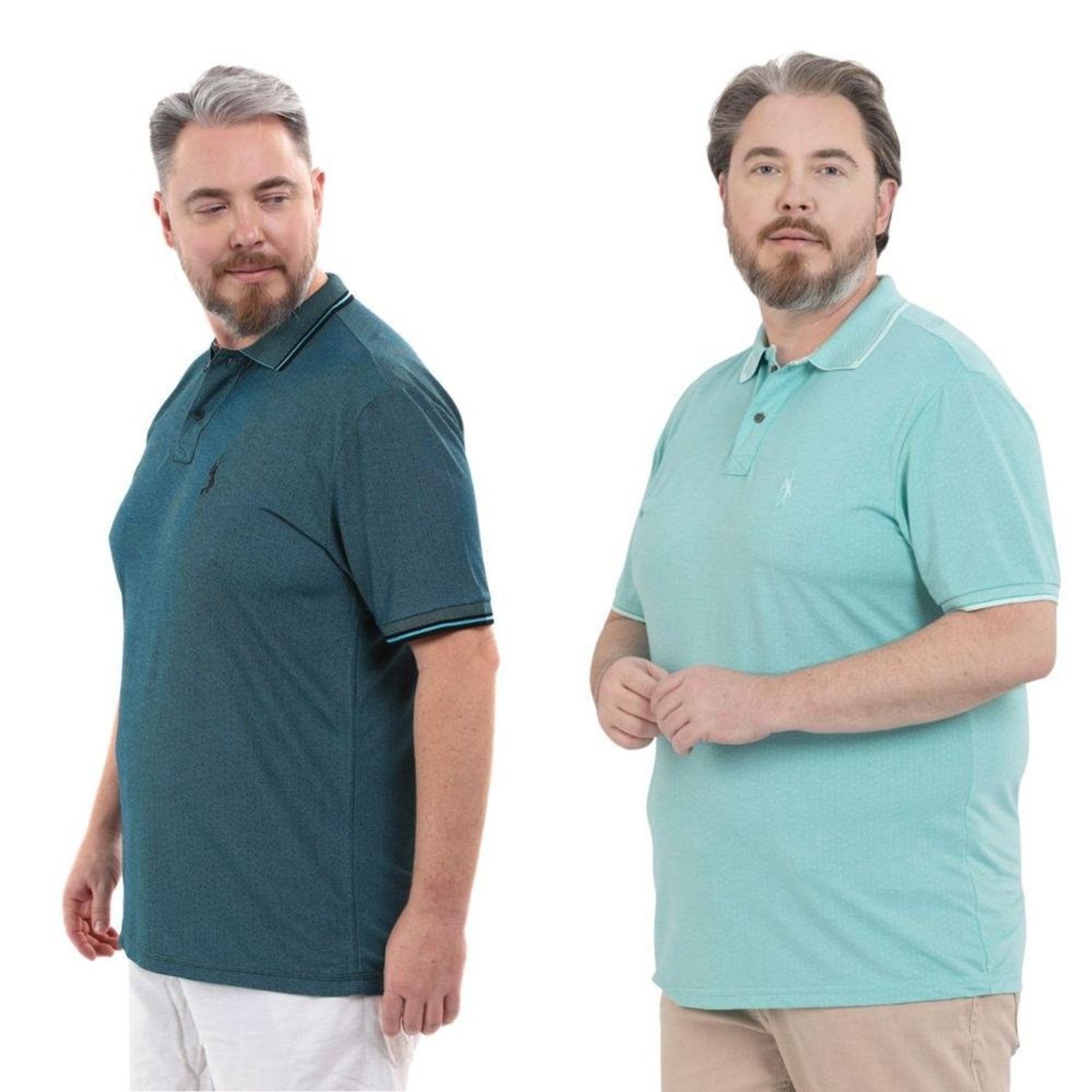 Kit 2 Camisa Polo Masculina Plus Size Piquet Viscose Dry