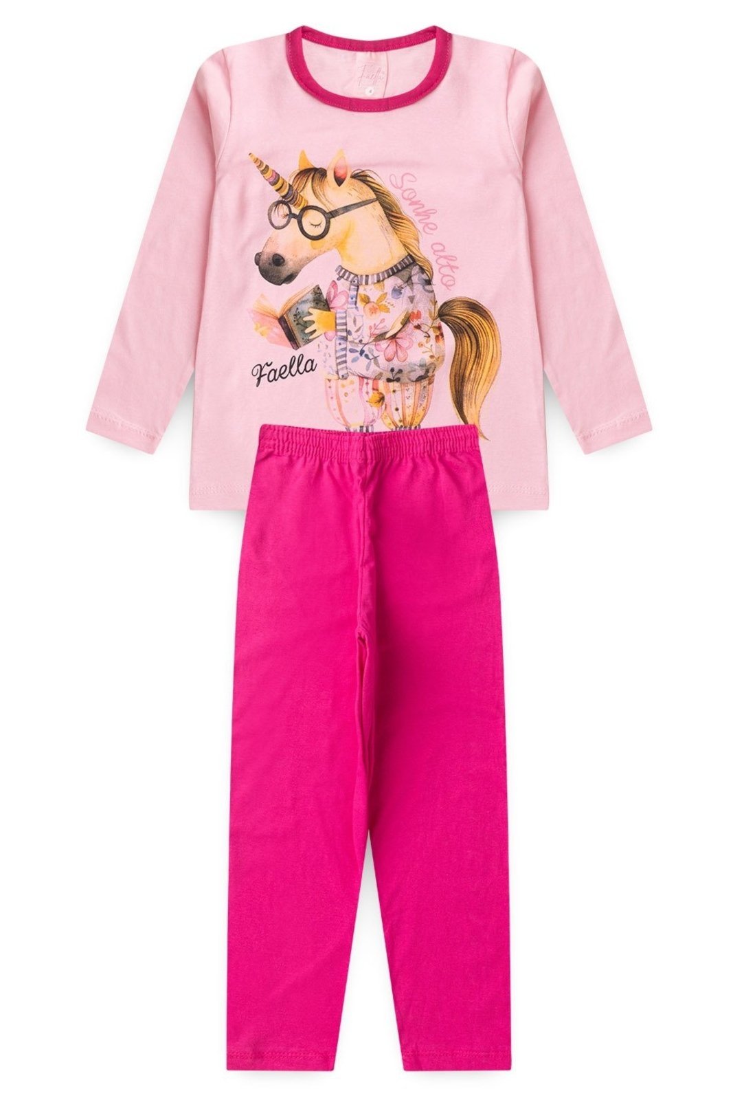 Pijama Manga Longa Feminino Horse – Rosa