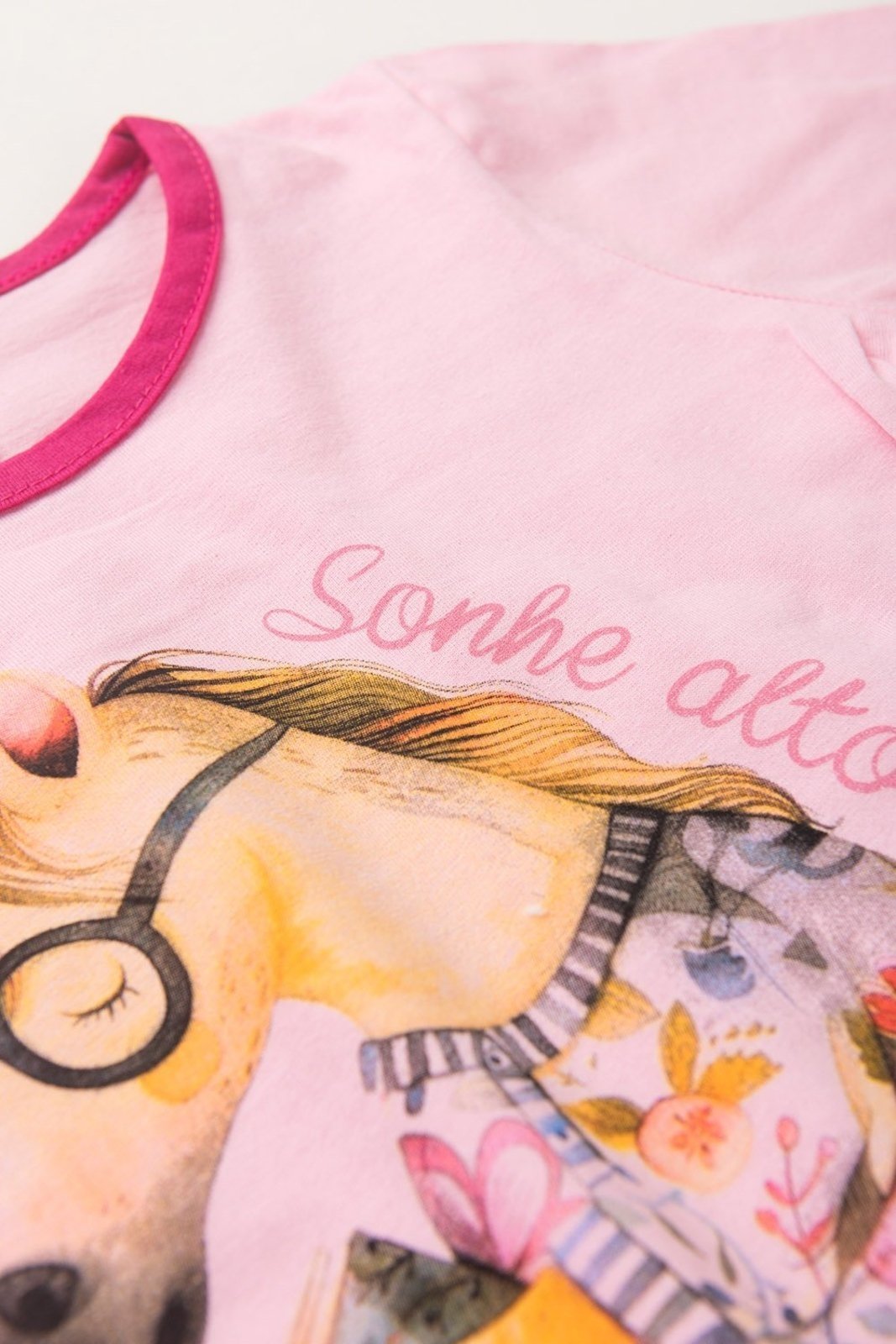 Vista 3 Pijama Manga Longa Feminino Horse - Rosa Mega Kids unico rosa Mega Kids unico rosa
