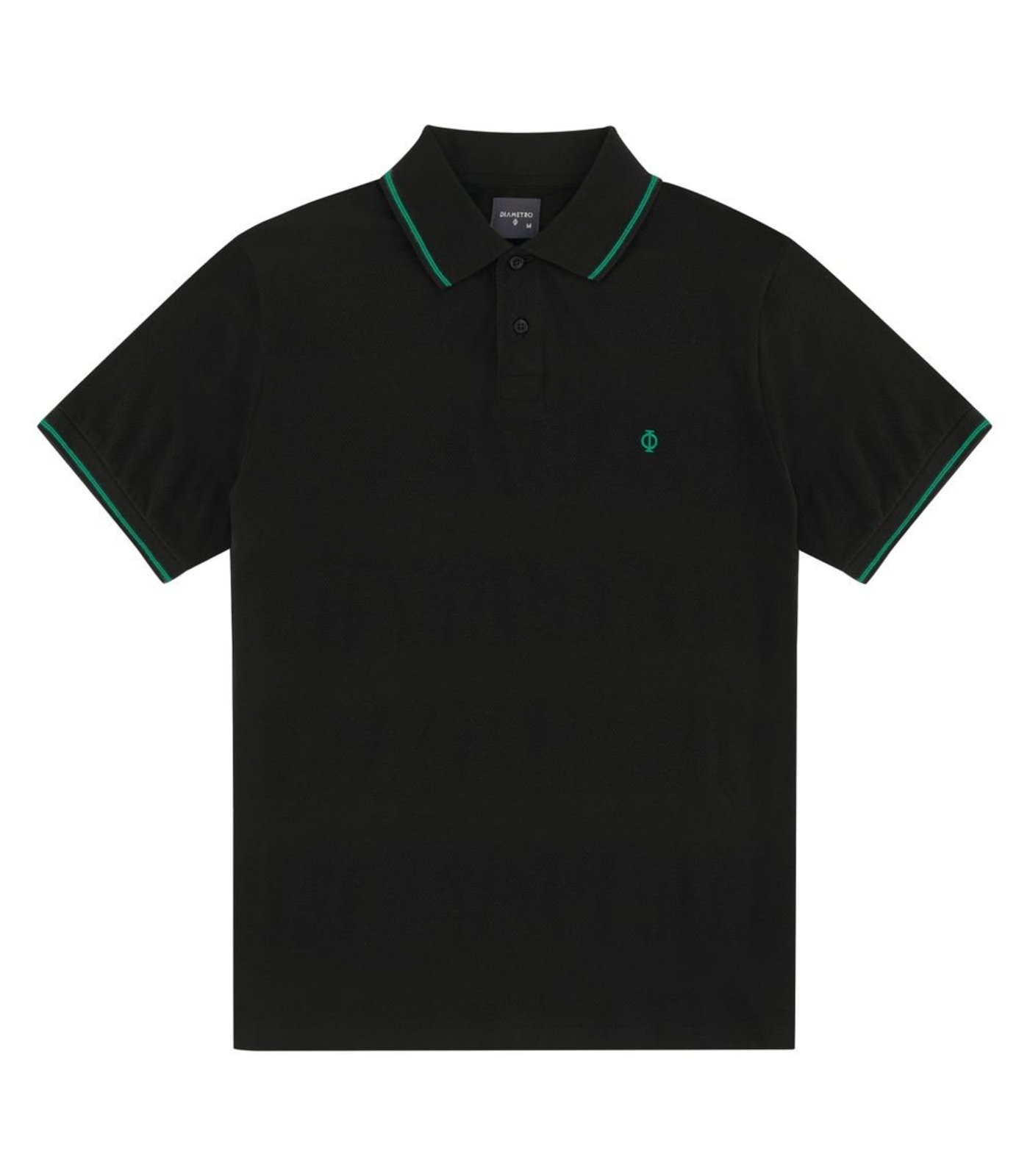 Polo Piquet Masculina Diametro Preto