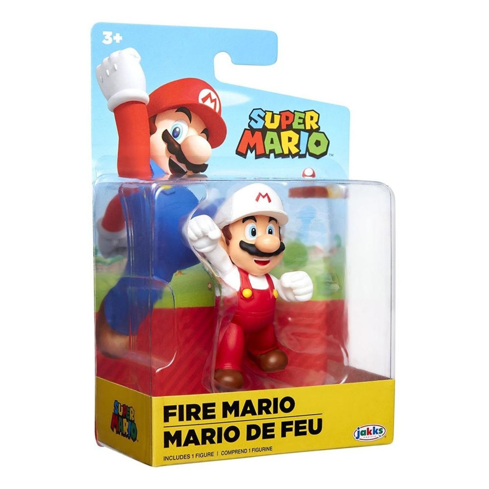 Infantil - Super Mario - Boneco 2.5 polegadas Colecionável - Mario de Fogo