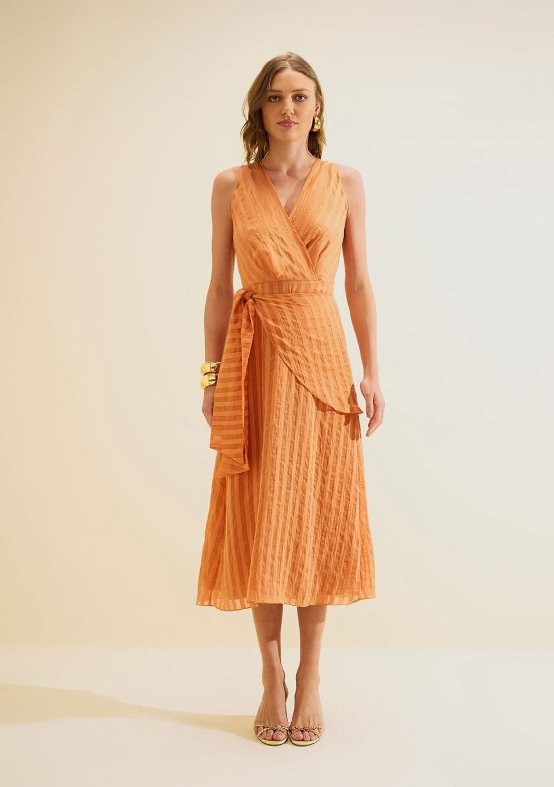 Vestido Midi Lumina - Laranja
