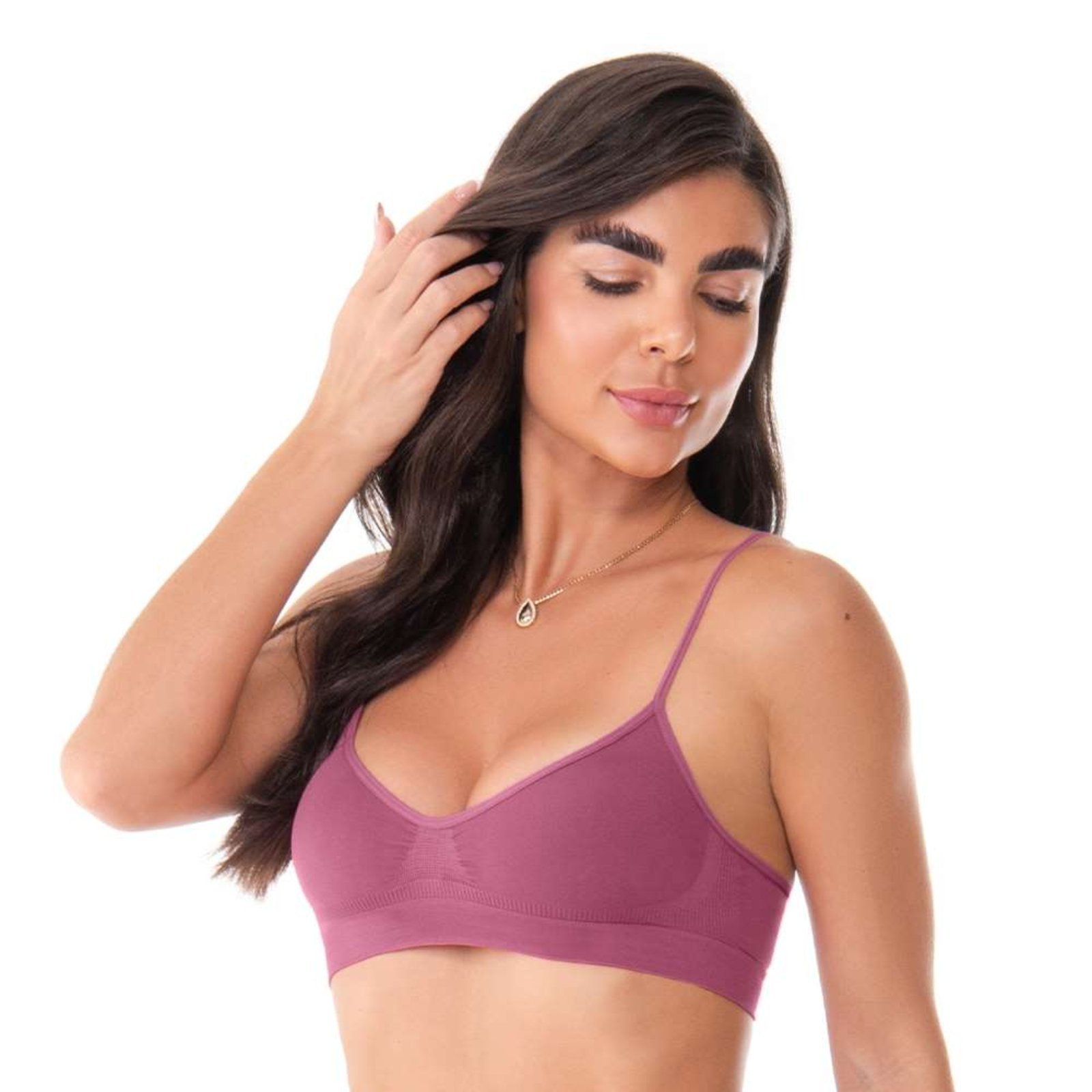 Sutiã Top Comfort sem Costura com Alças Reguláveis Dusty Pink Zee Rucci