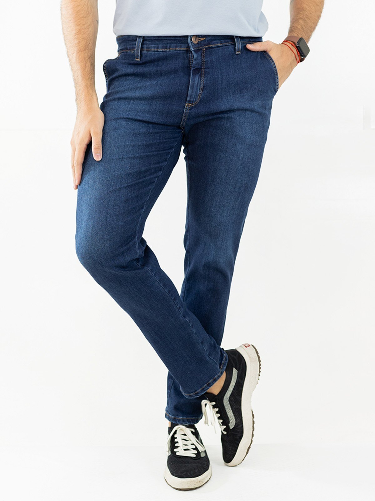 Calça Masculina Slim Jeans Tradicional Bolso Social Anticorpus