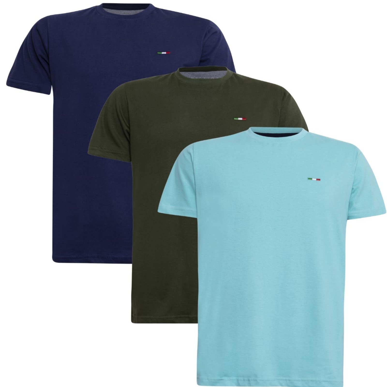 Kit 3 Peças Camisetas Básicas Masculina FMF em Algodão Premium no Estilo Tommy Bordado Itália