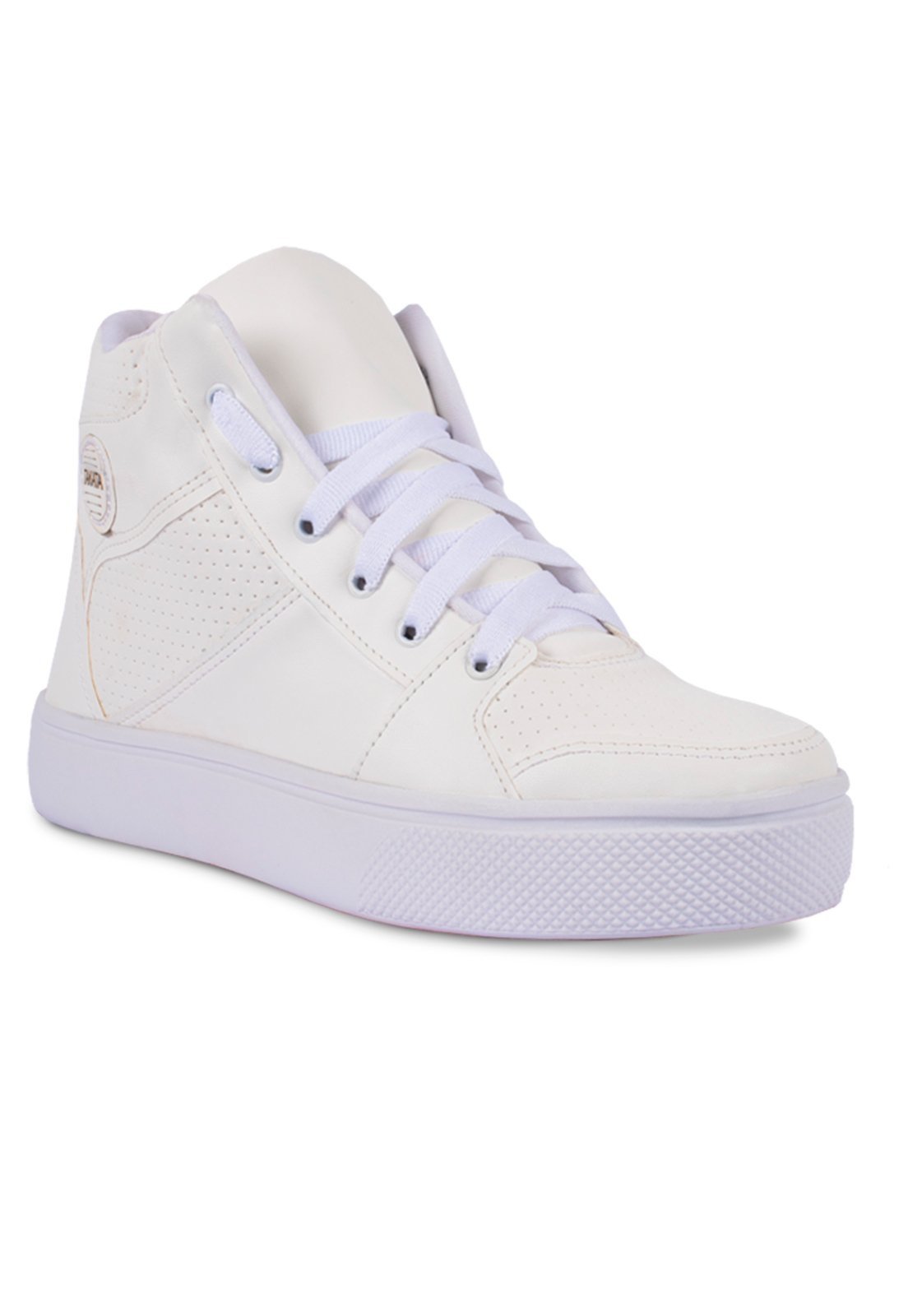 Tênis Branco Cano Alto Feminino Casual Confortável Botinha