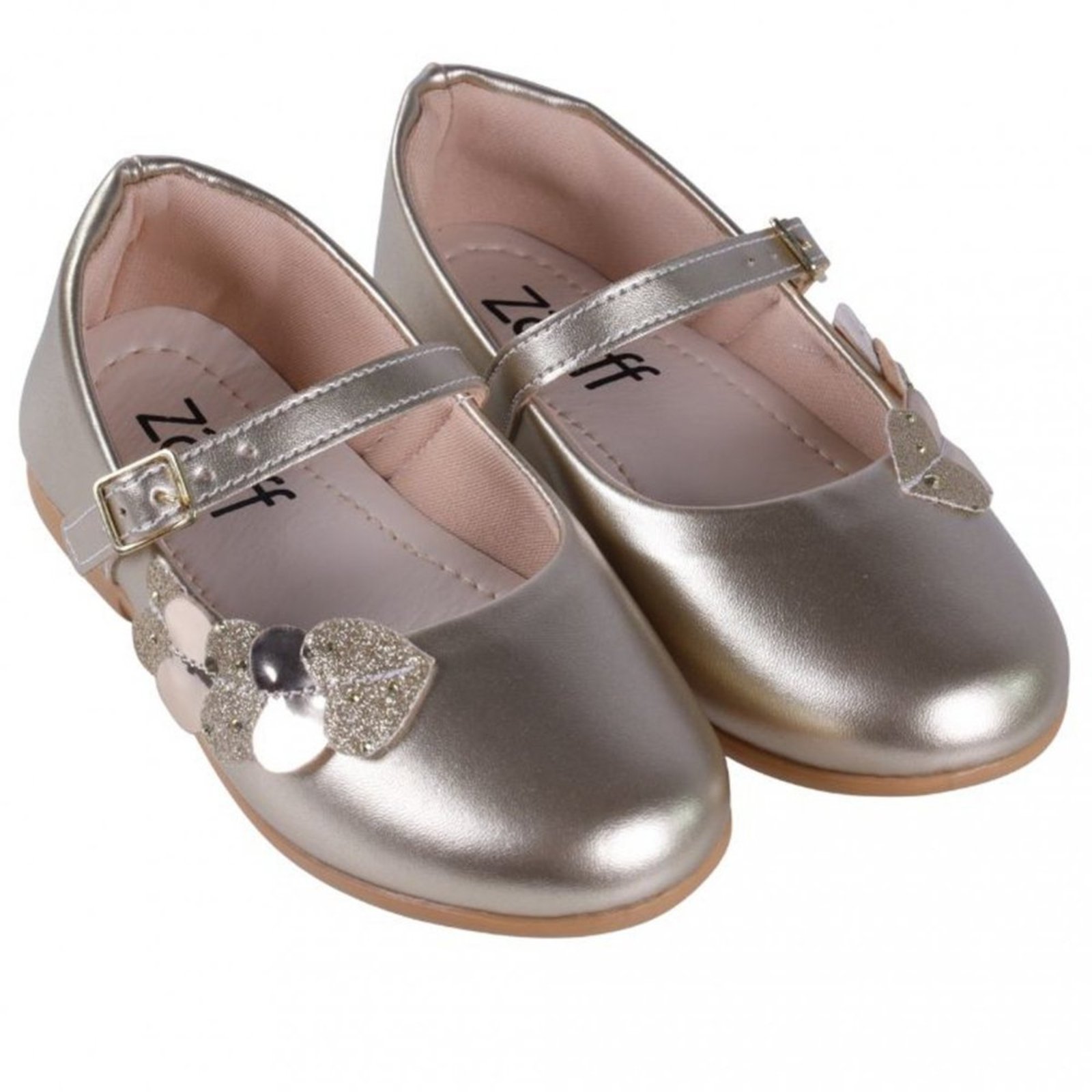 Vista 3 Infantil - Sapatilha Feminina Zariff 220-04 Zariff dourado Zariff dourado