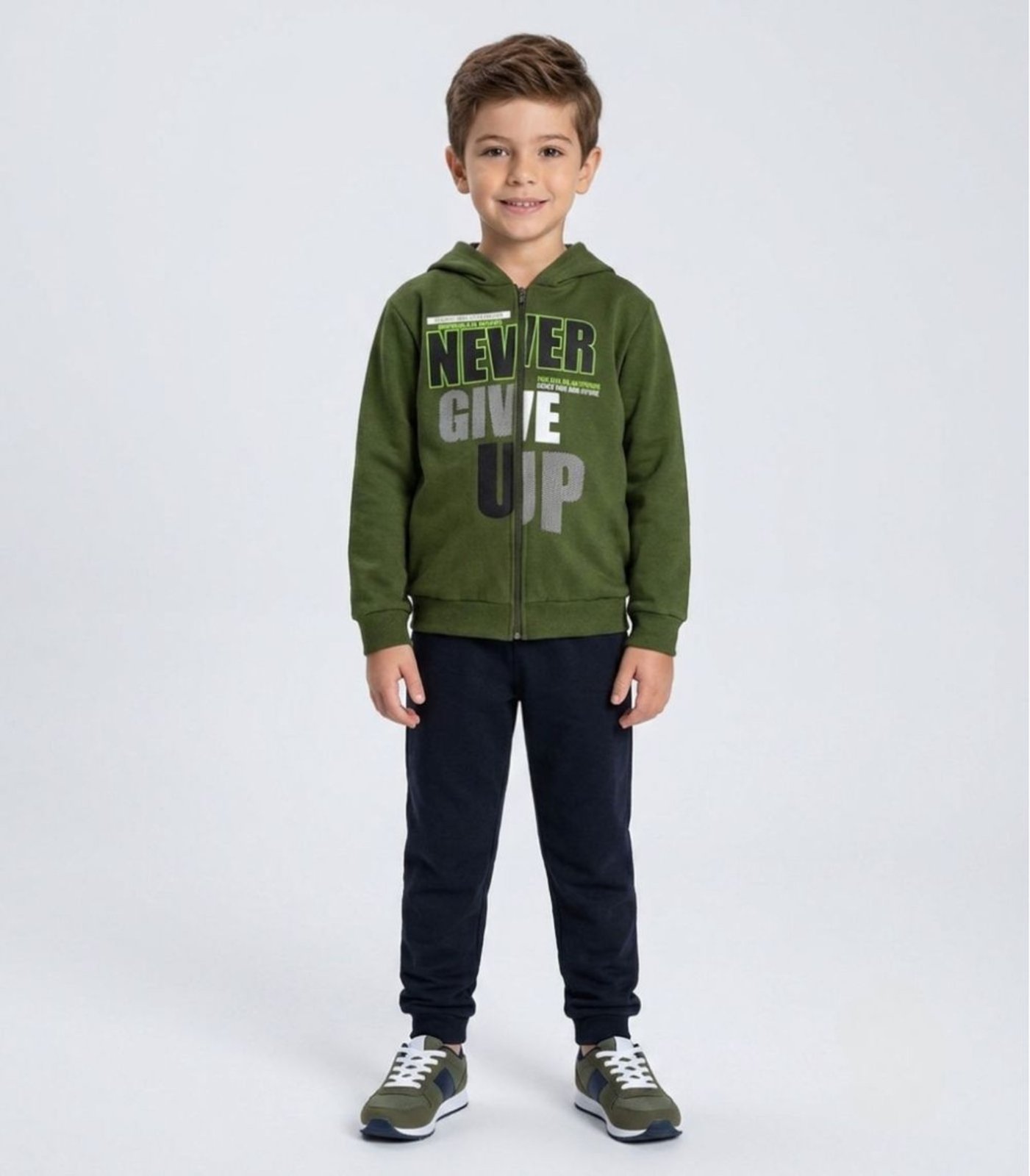 Infantil - Conjunto Moletom Menino Jaqueta E Calça Kappes Verde