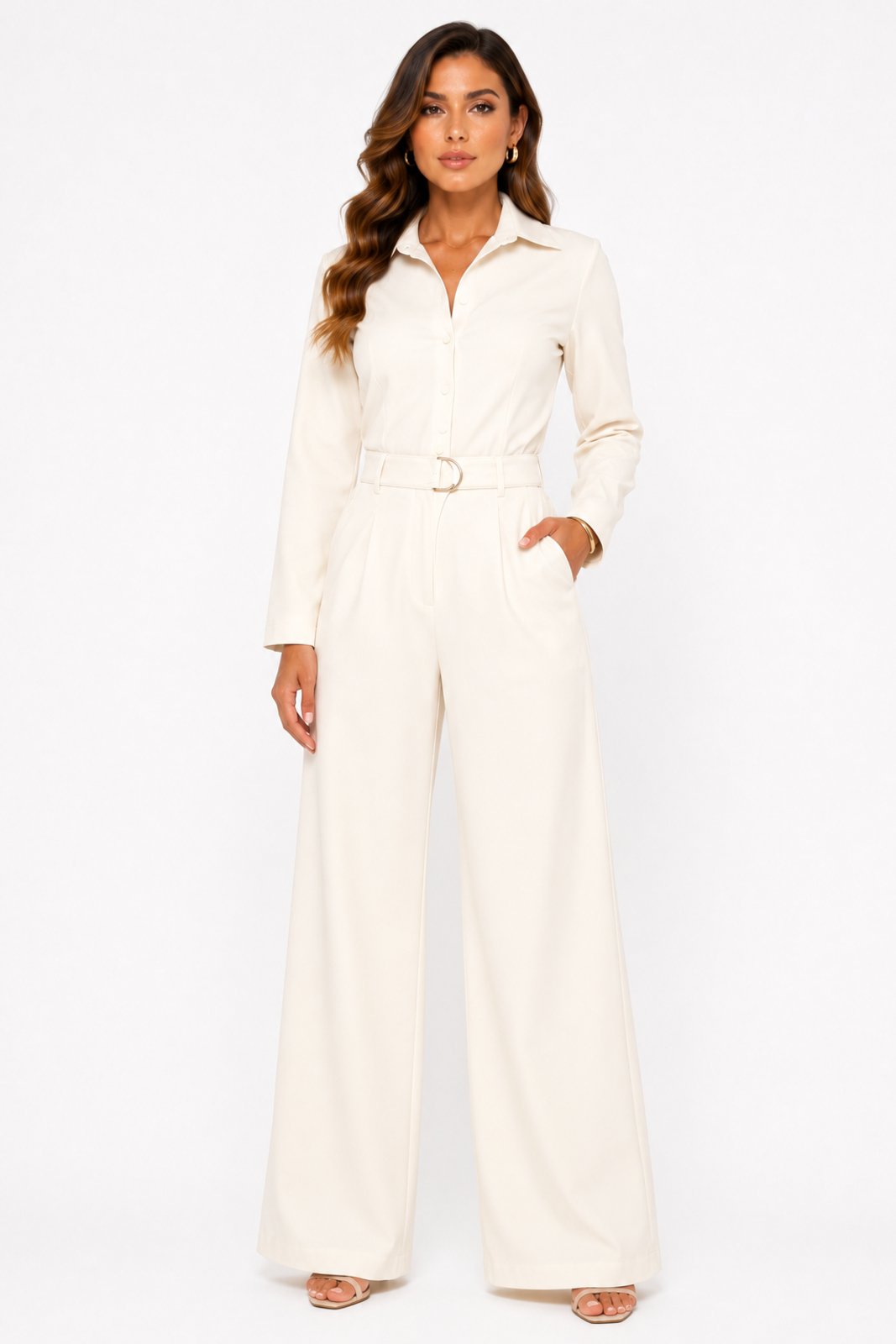Conjunto Feminino D Bell Outlet Fashion Alfaiataria Clássico Off-White