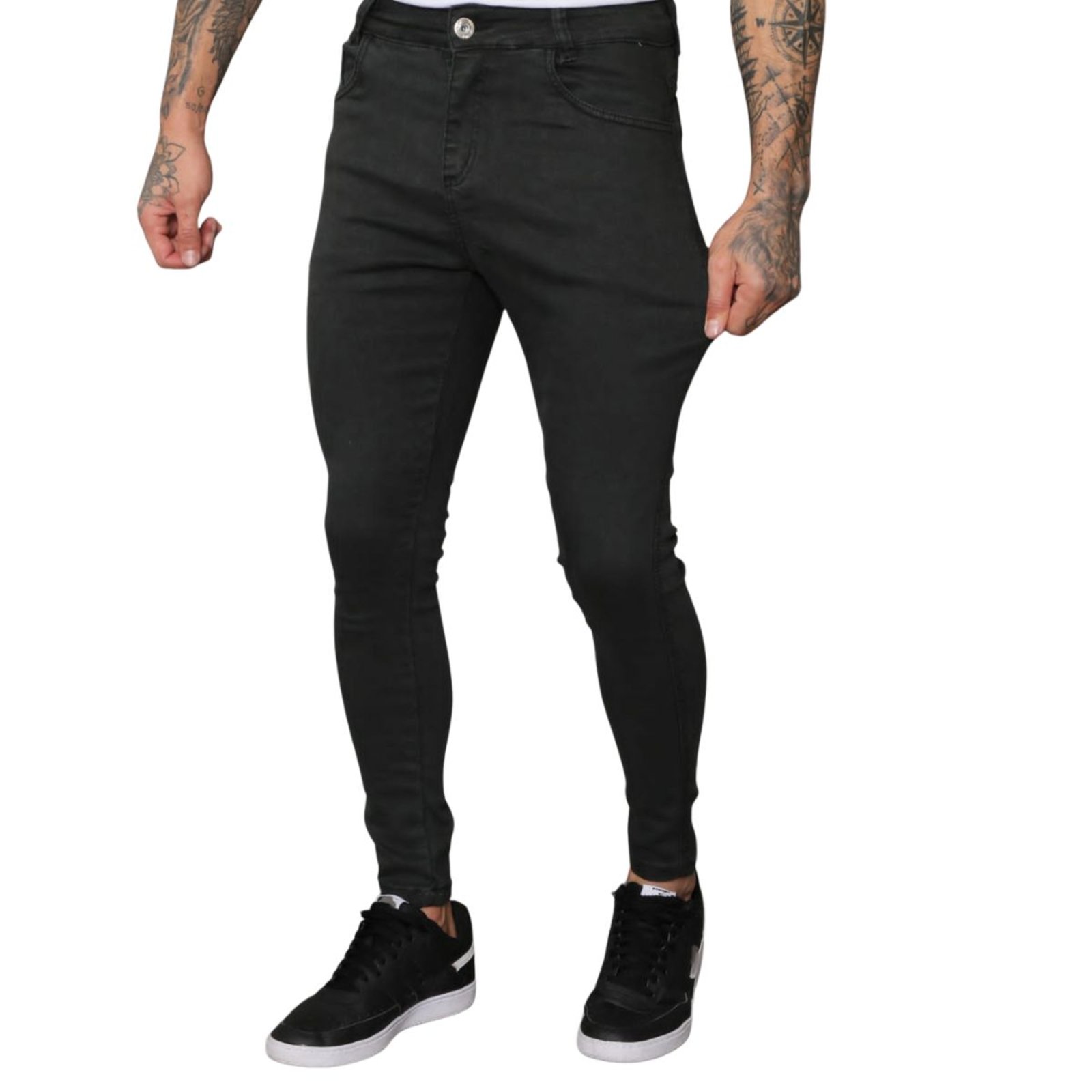 Calça Masculina Skinny Sarja Verde Escuro Alleppo Jeans