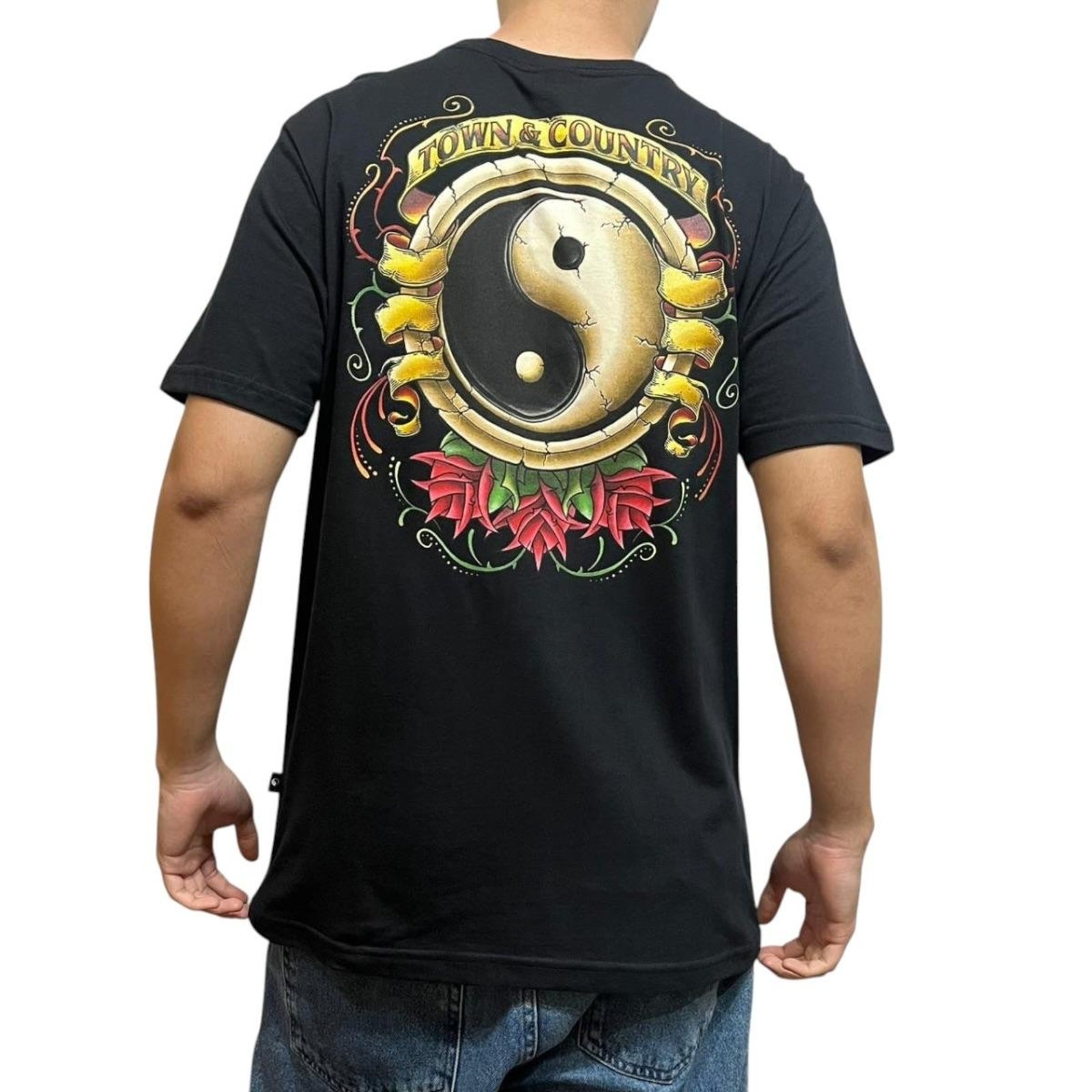 Camiseta Classic Stone Rose- Town & Country - Preto