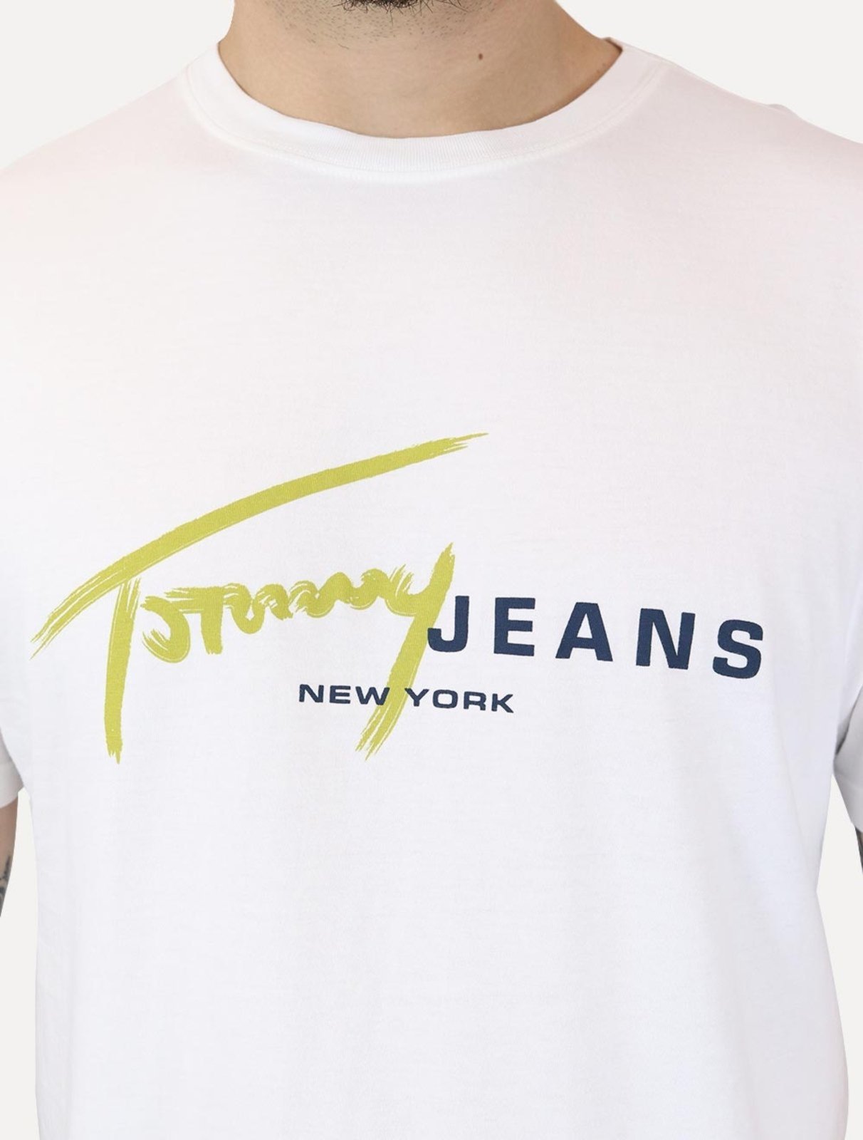 Vista 3 Camiseta Tommy Jeans Signature NY Center Branca branco Tommy Jeans branco