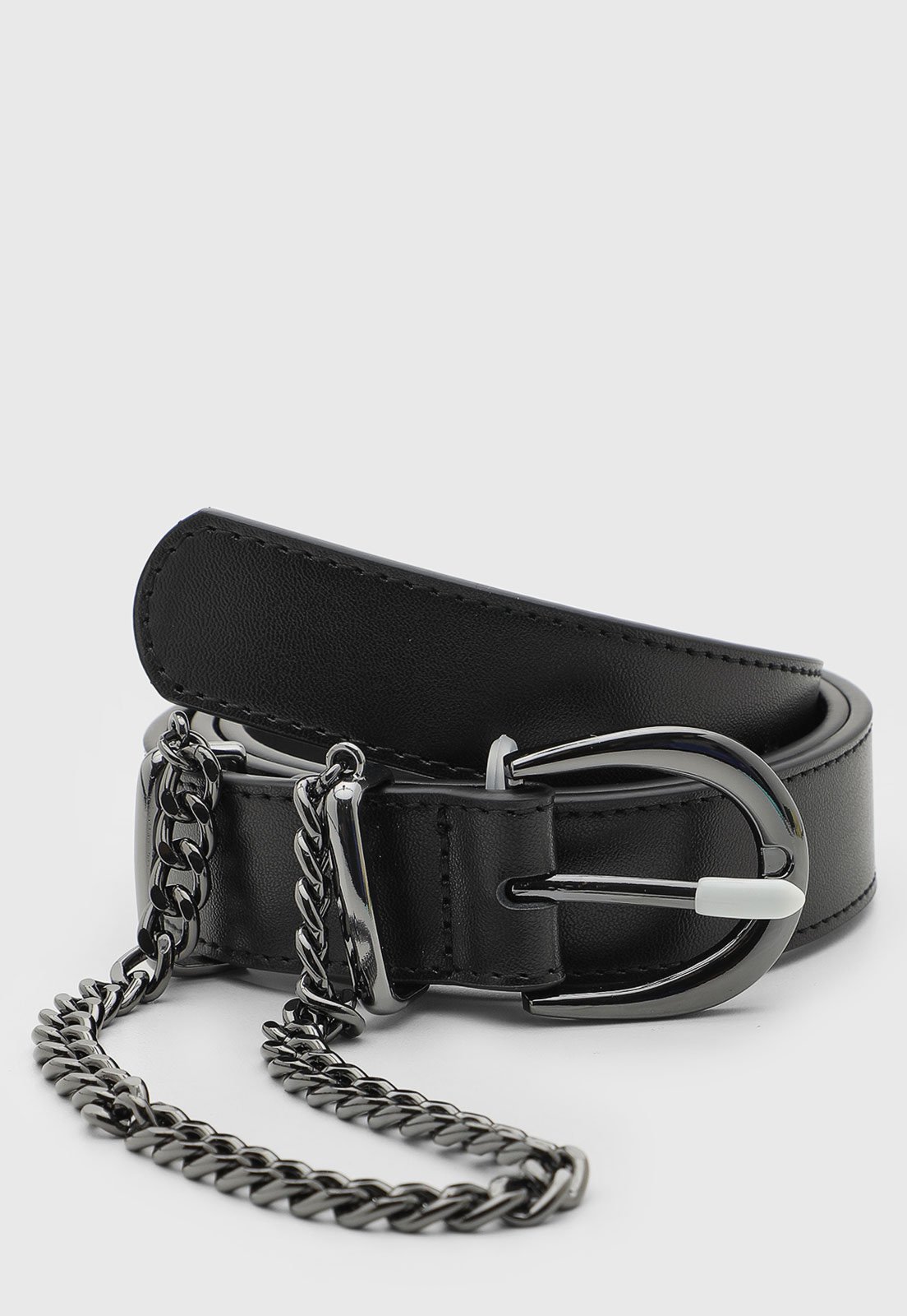Cinto Feminino Santa Lolla Corrente Couro Preto