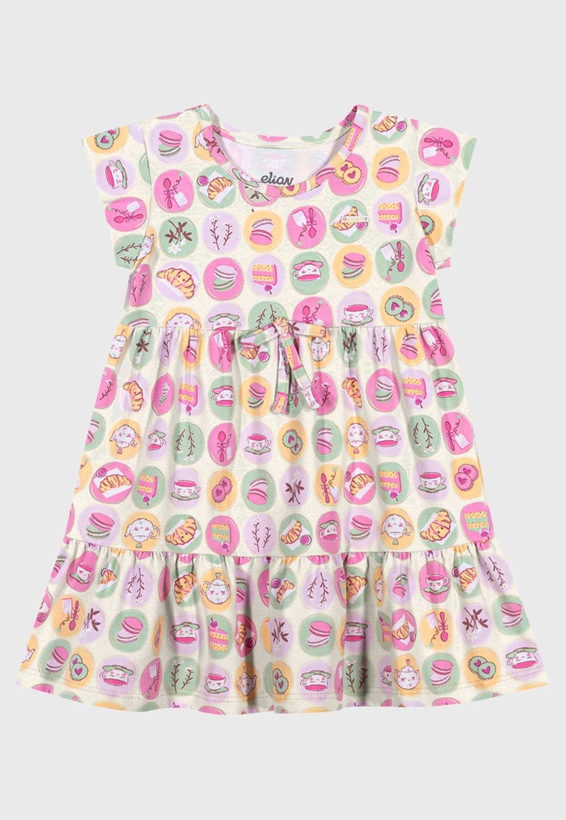 Vestido Elian Estampa Doces Branco