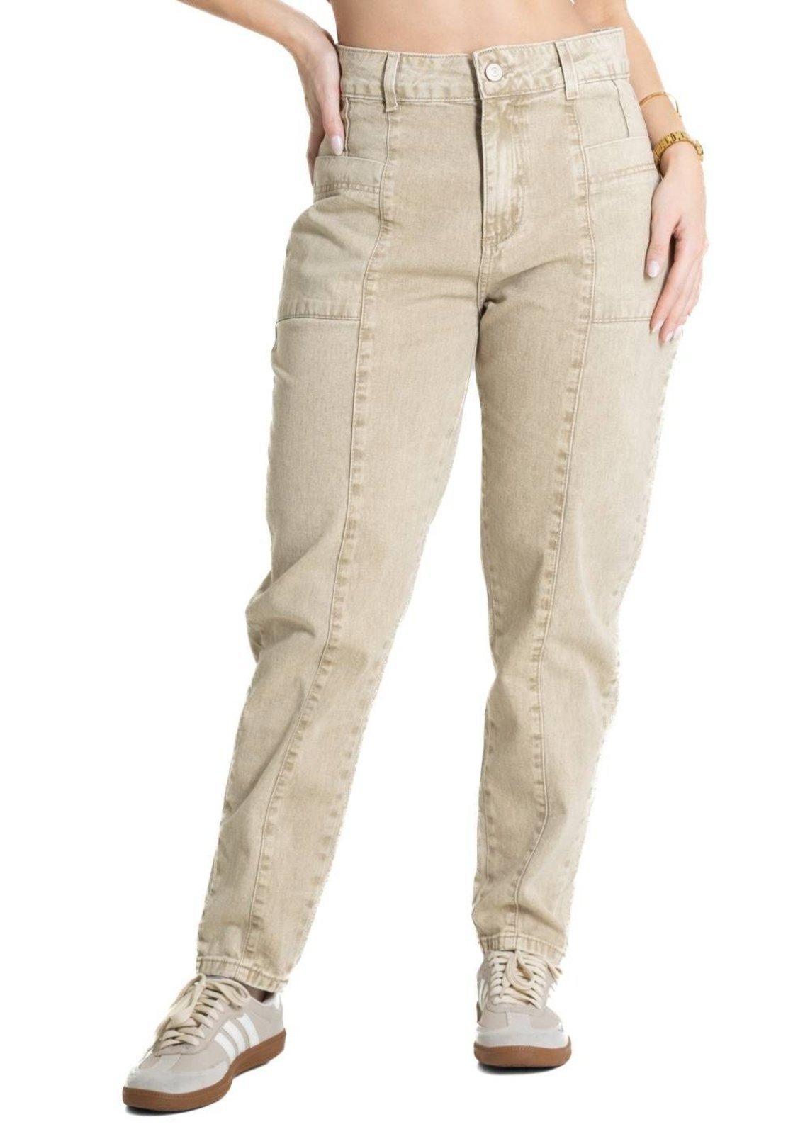 Calça Sarja Sawary Mom – 280069 – Bege – Sawary