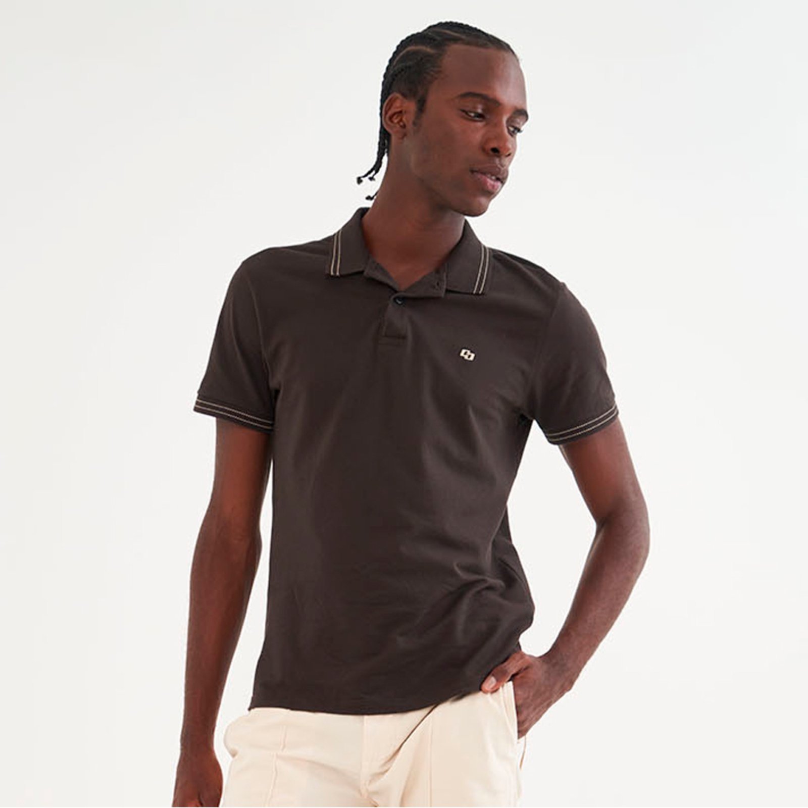 Vista 2 Camisa Polo Colcci Road Pr26 Coffe Masculino marrom Colcci marrom