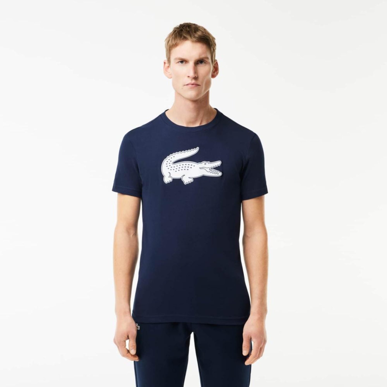 Camiseta masculina Lacoste SPORT em jérsei respirável Azul Marinho