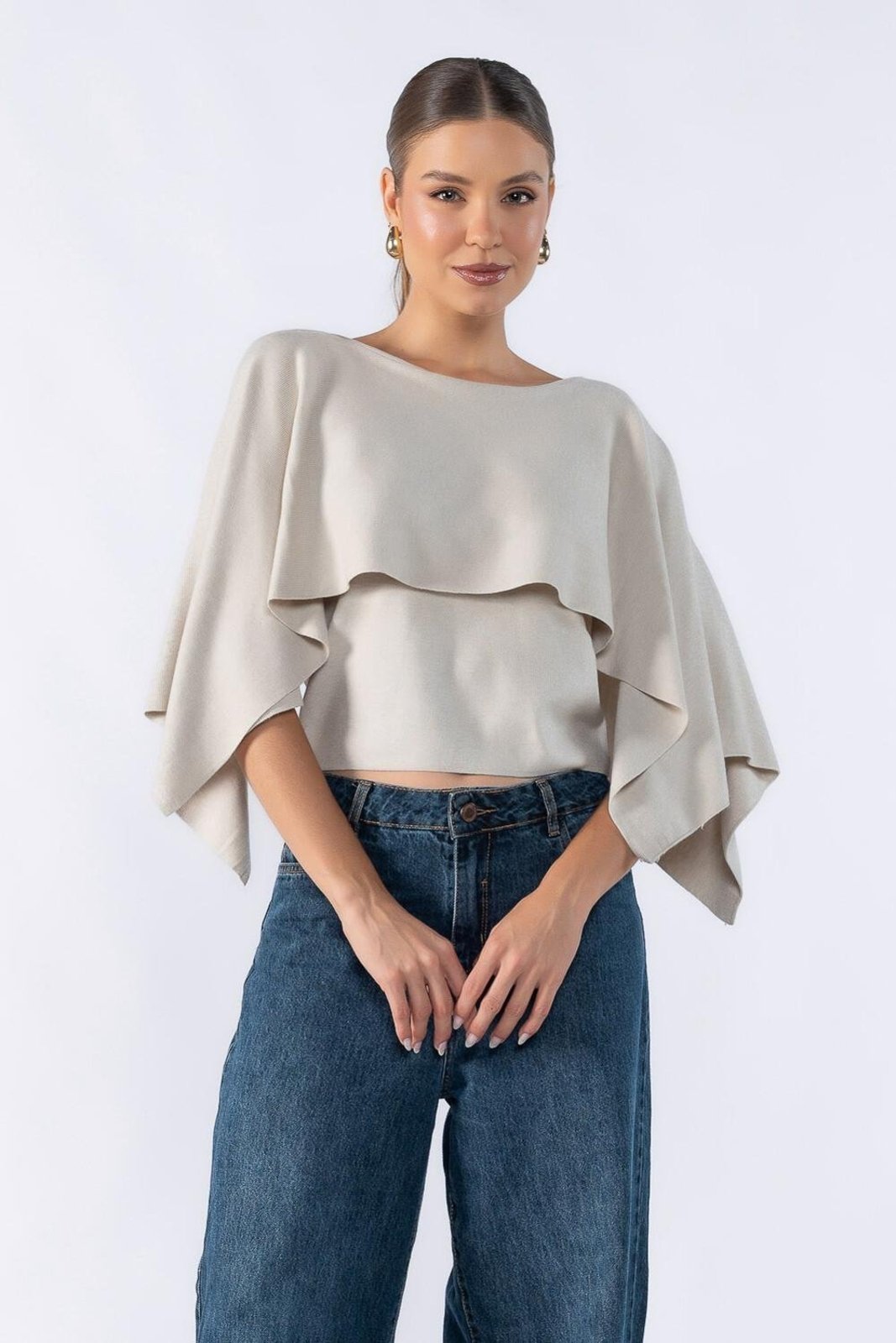 Blusa poncho fluida Verde