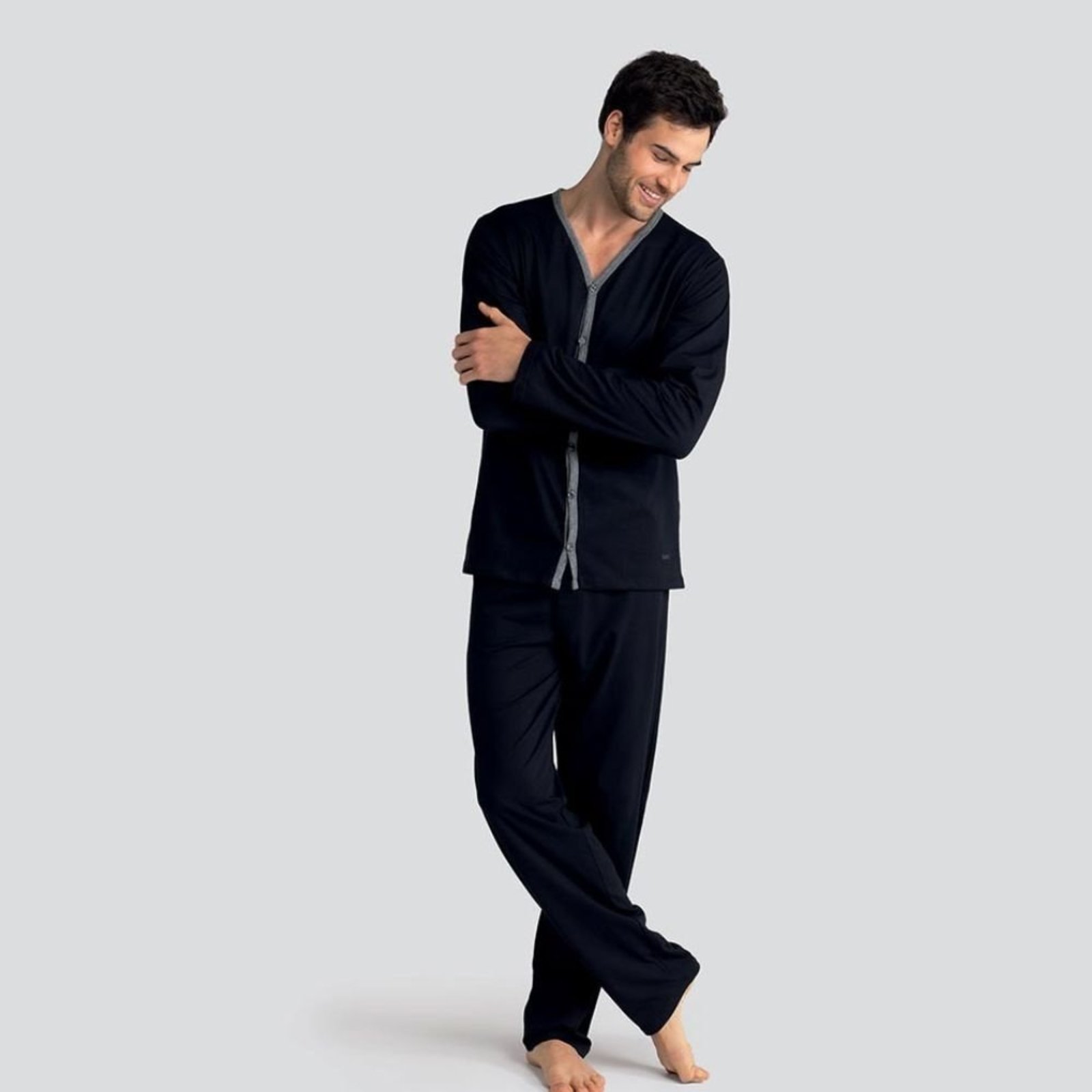 Pijama Longo com Abertura Frontal Mash Adulto Masculino 800.49