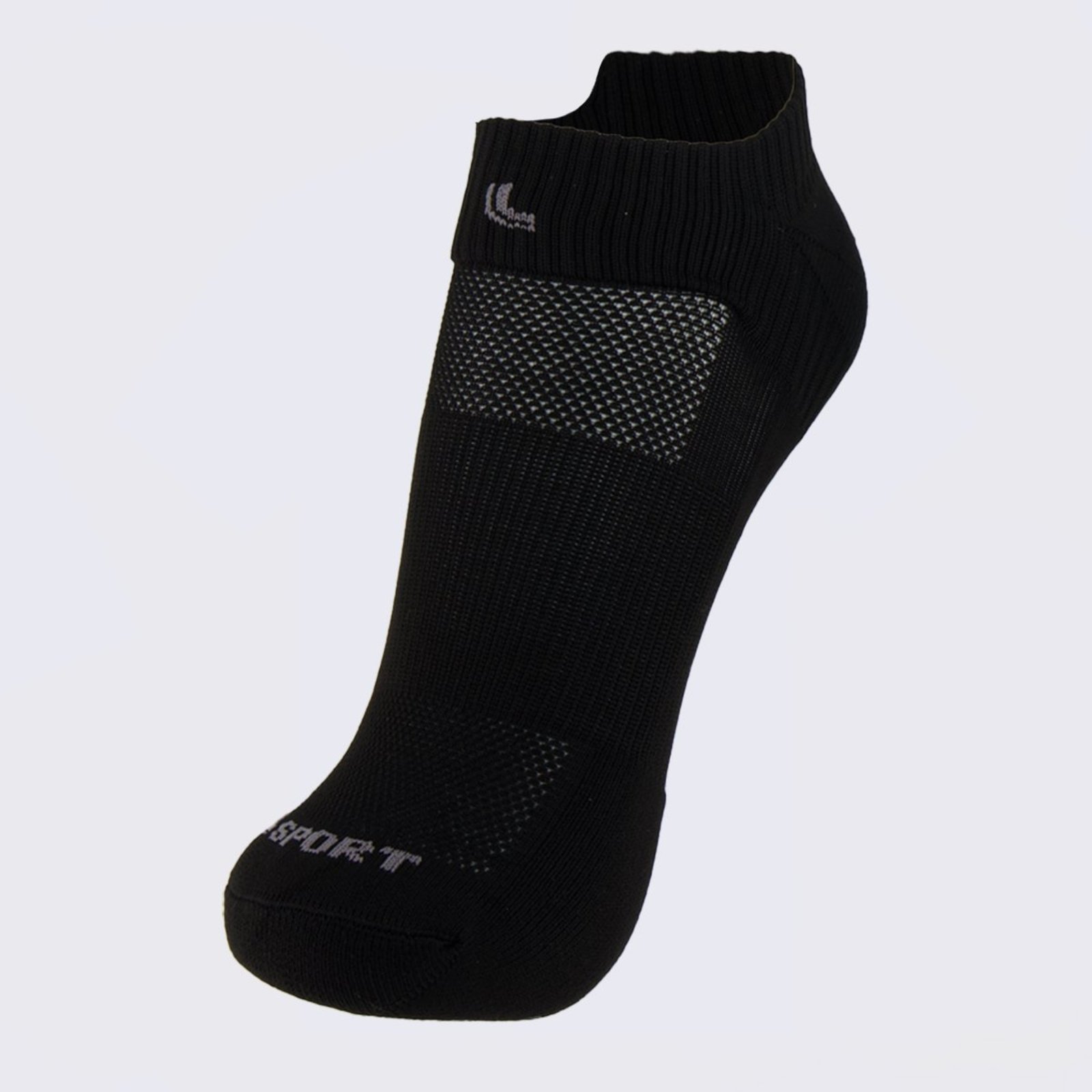 Meia Lupo Cano Baixo Dry Fit Running Logo Preta
