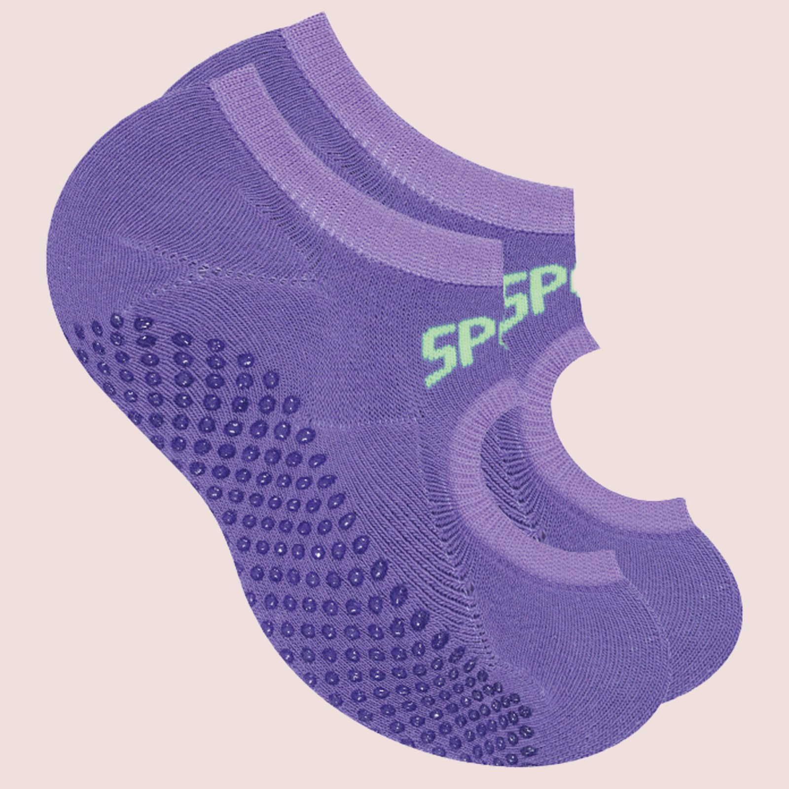 Meia Sapatilhas Feminina Antiderrapante Yoga Pilates Selene Roxo