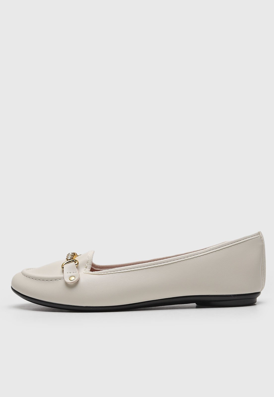 Sapatilha Moleca Aplicação Off-White
