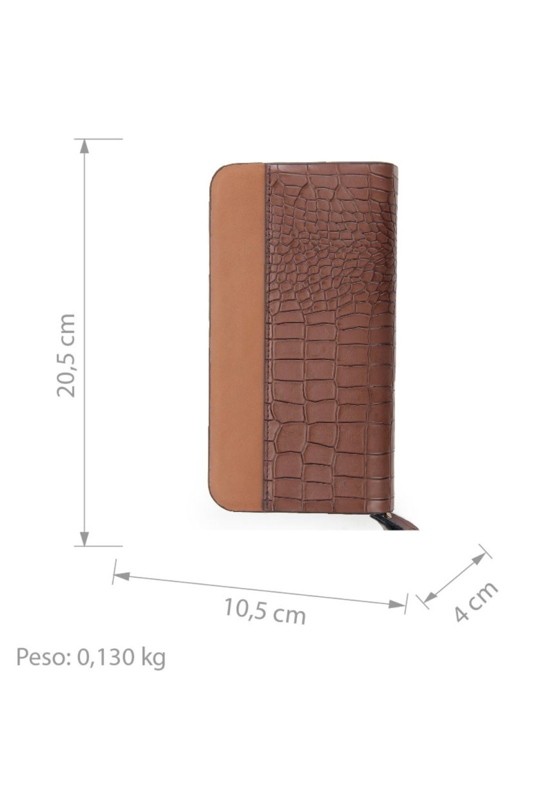 Vista 3 Carteira Porta Cartão Feminina Estilosa Grande Barata Crossgear marrom Crossgear marrom