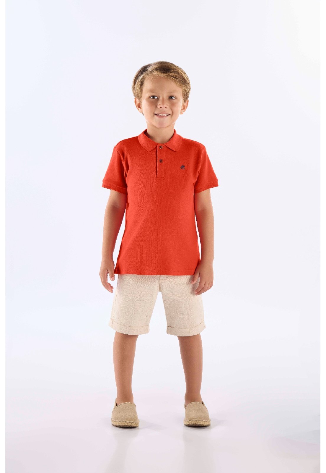Vista 2 Infantil - Camisa Polo em Suedine para Menino Up Baby laranja Up Baby laranja