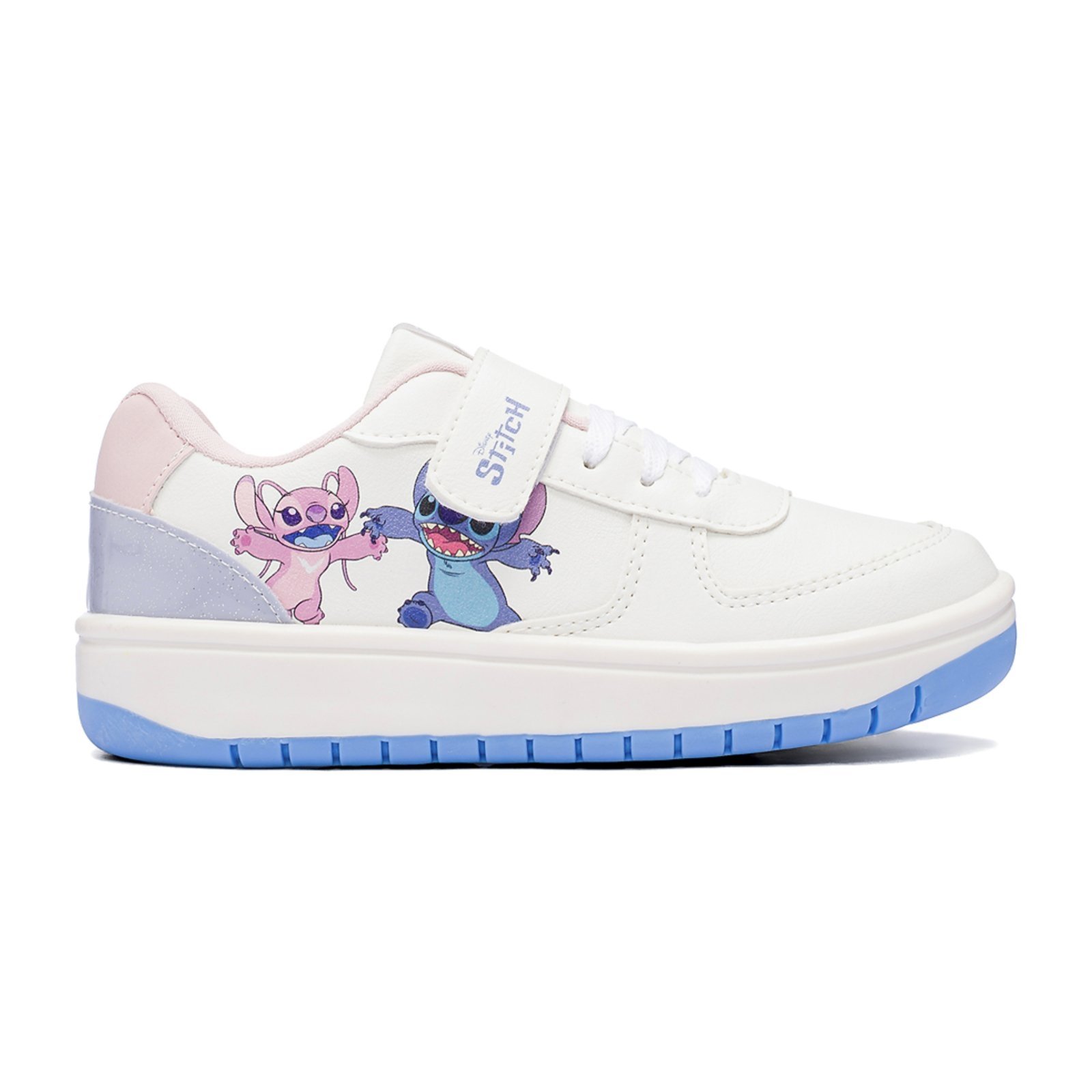 Infantil - Tênis Feminino Disney Stitch Branco Solado Antiderrapante Azul