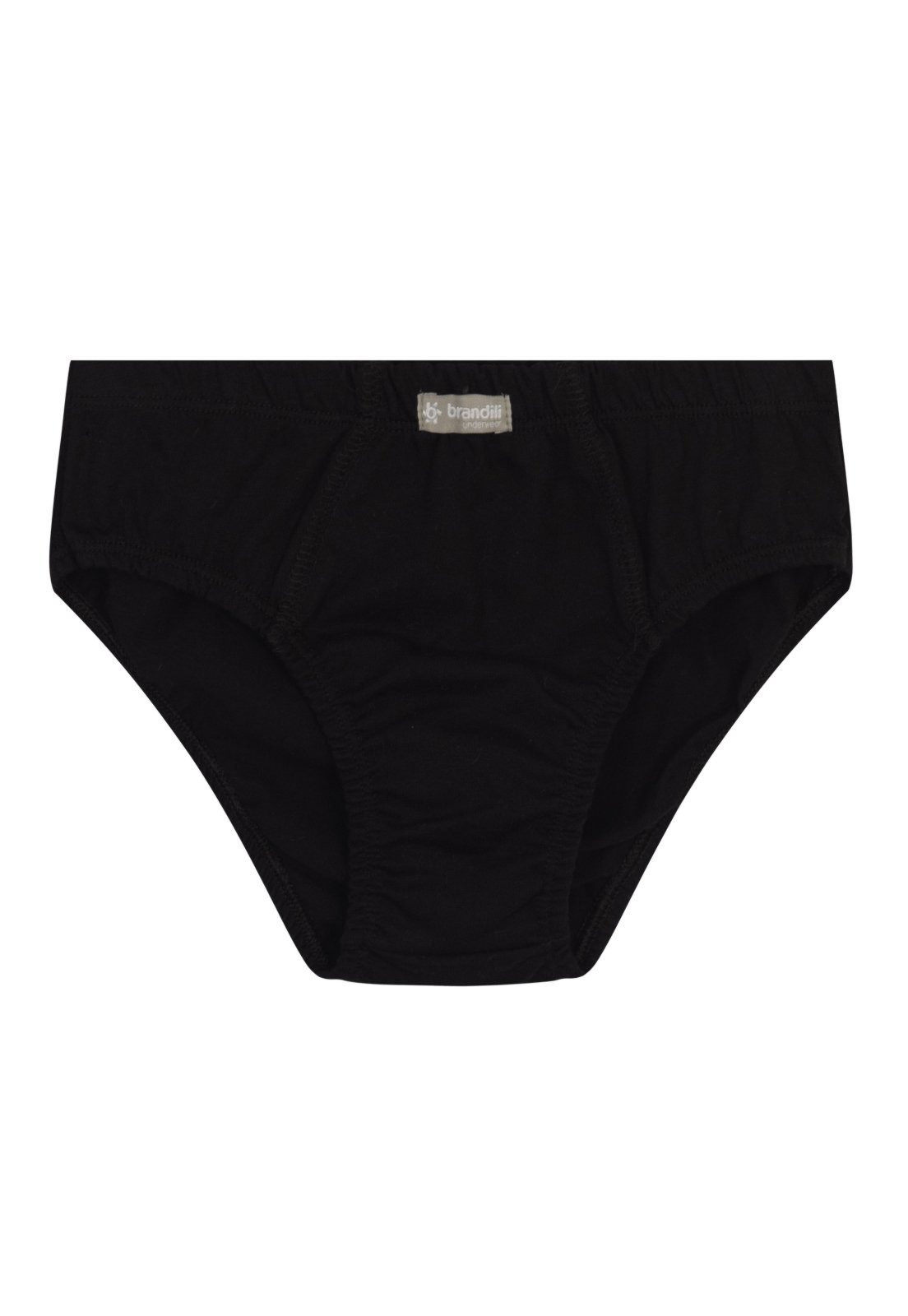 Kit 3 cuecas slip menino em meia malha Brandili Branco