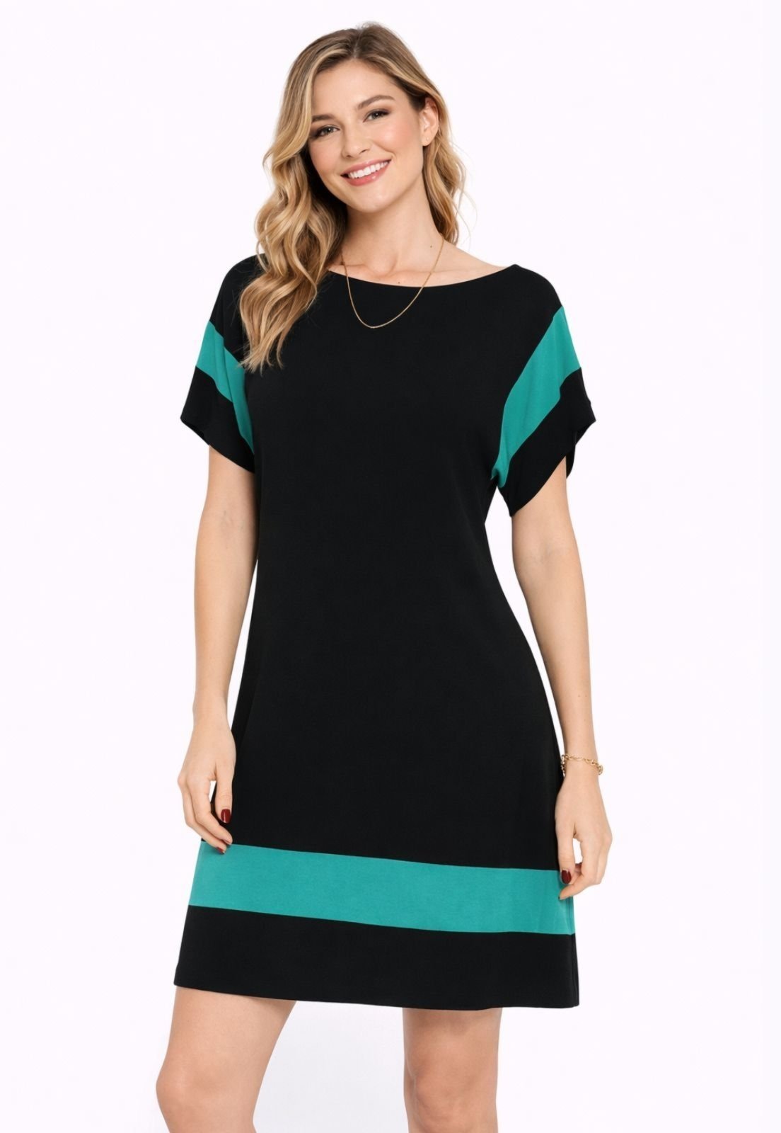 Vestido Maria Paes Curto Preto e Verde