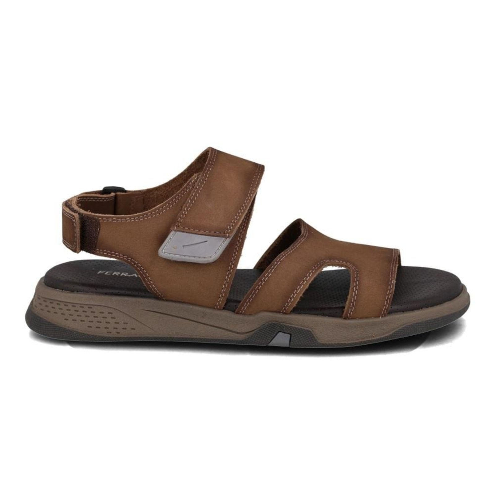 Sandalia Couro Masculina Conforto Ferracini Bege