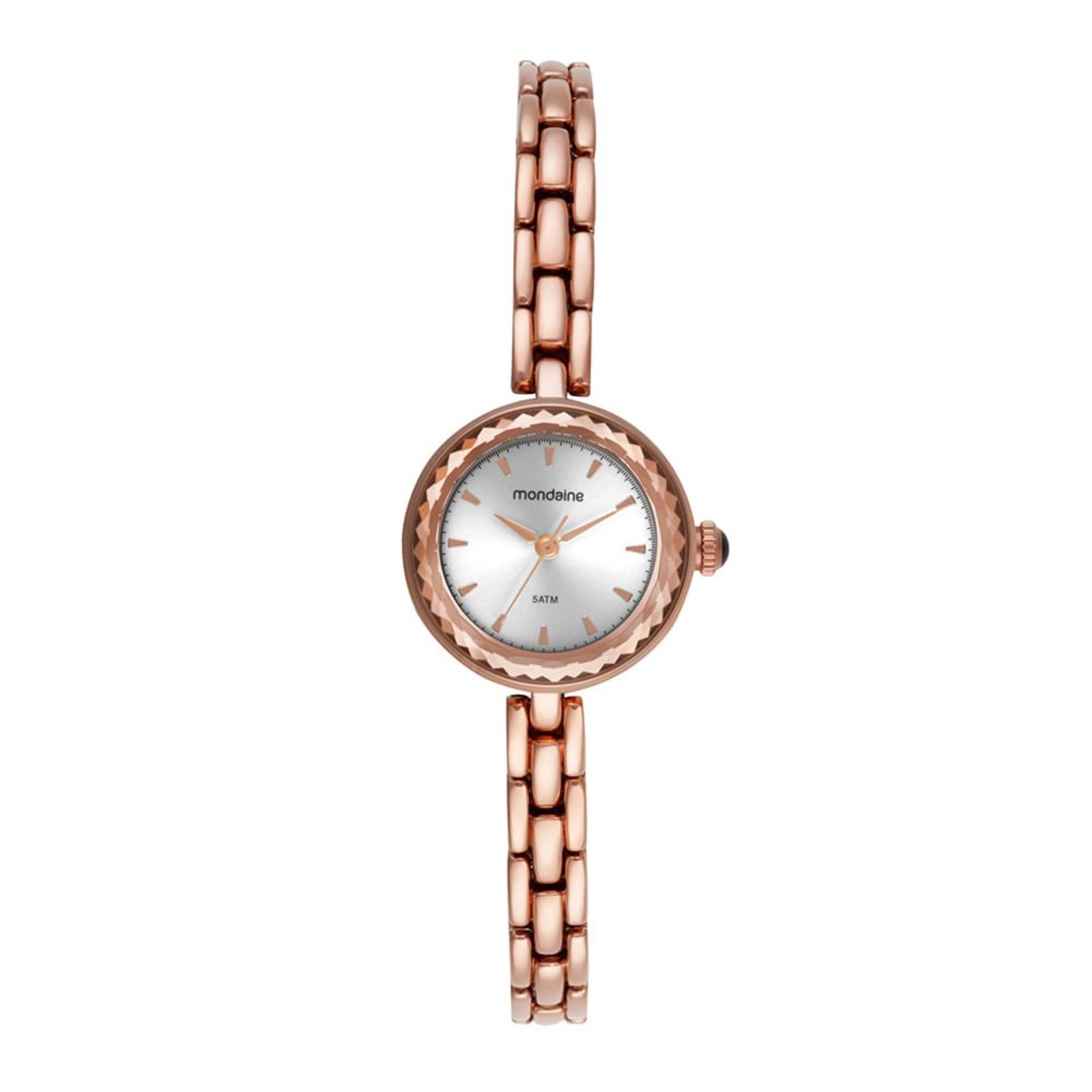Relogio Feminino Mondaine Rose Gold Vidro Facetado Mondaine