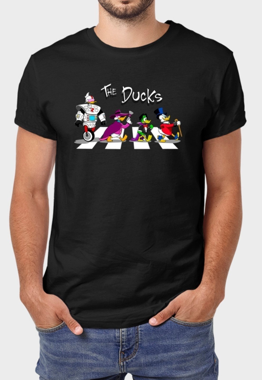 Camiseta Masculina Preta The Ducks Algodão Premium Benellys