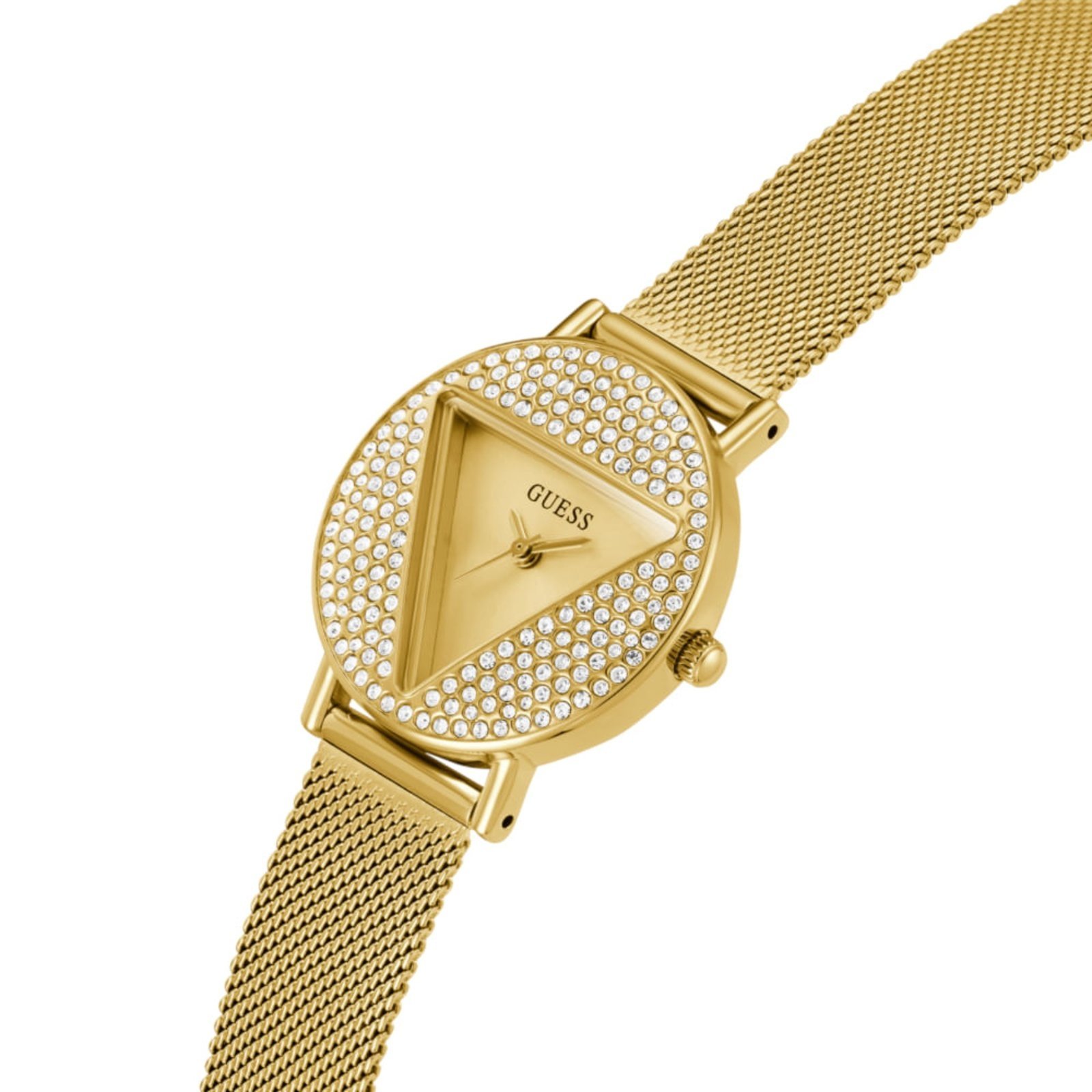 Vista 3 Relógio Guess Feminino Cristais Malha de Aço dourado Guess dourado