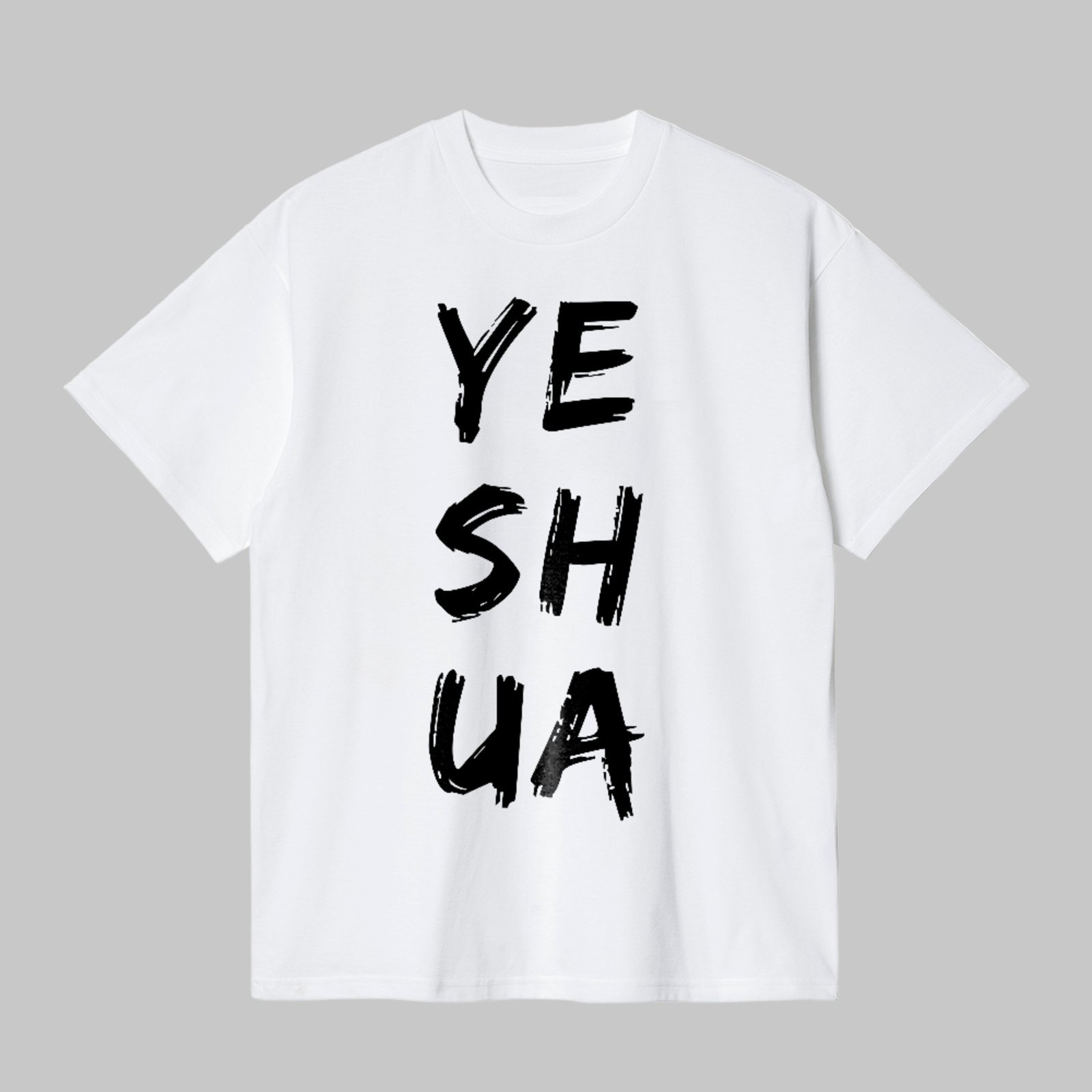 Camiseta Básica Yeshua Fé Cristã Estilo Street Moderno Branco