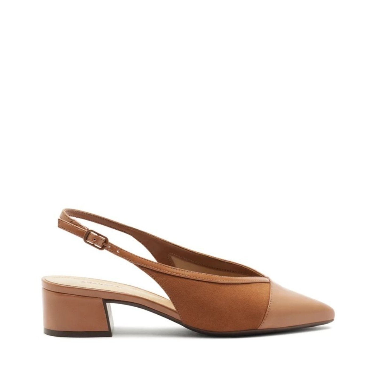 Sapato Anacapri Scarpin Slingback Bico Fino Marrom Anacapri Caramelo