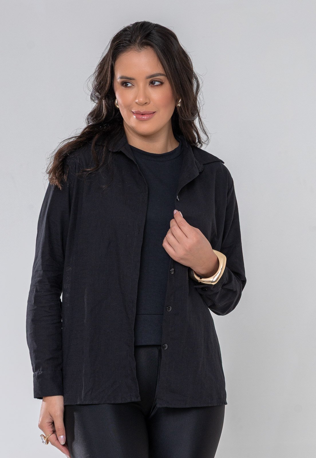 Camisa Aura Samy Algodão Preto