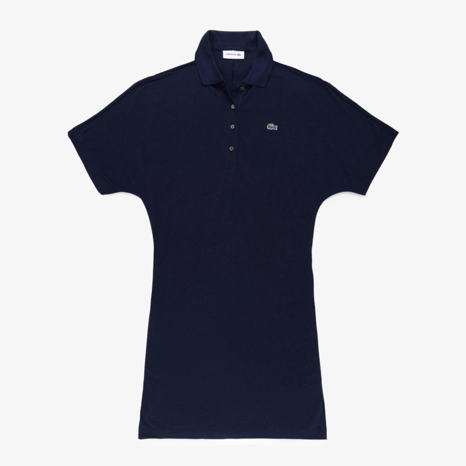 Vestido Polo Piqué com Manga Morcego Azul