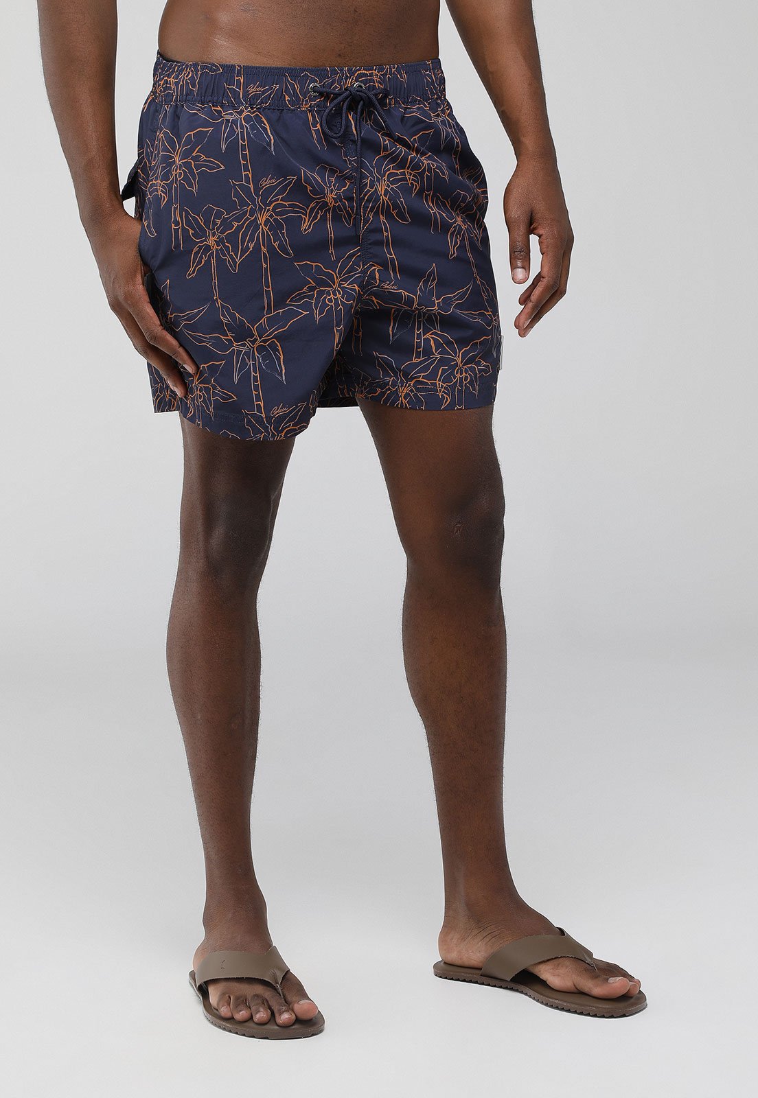 Boardshorts Colcci Estampa Tropical Azul Marinho