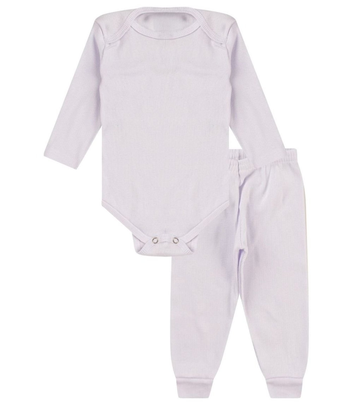 Vista 2 Infantil - Kit Body Canelado 2 Peças Select Kappes branco Kappes branco