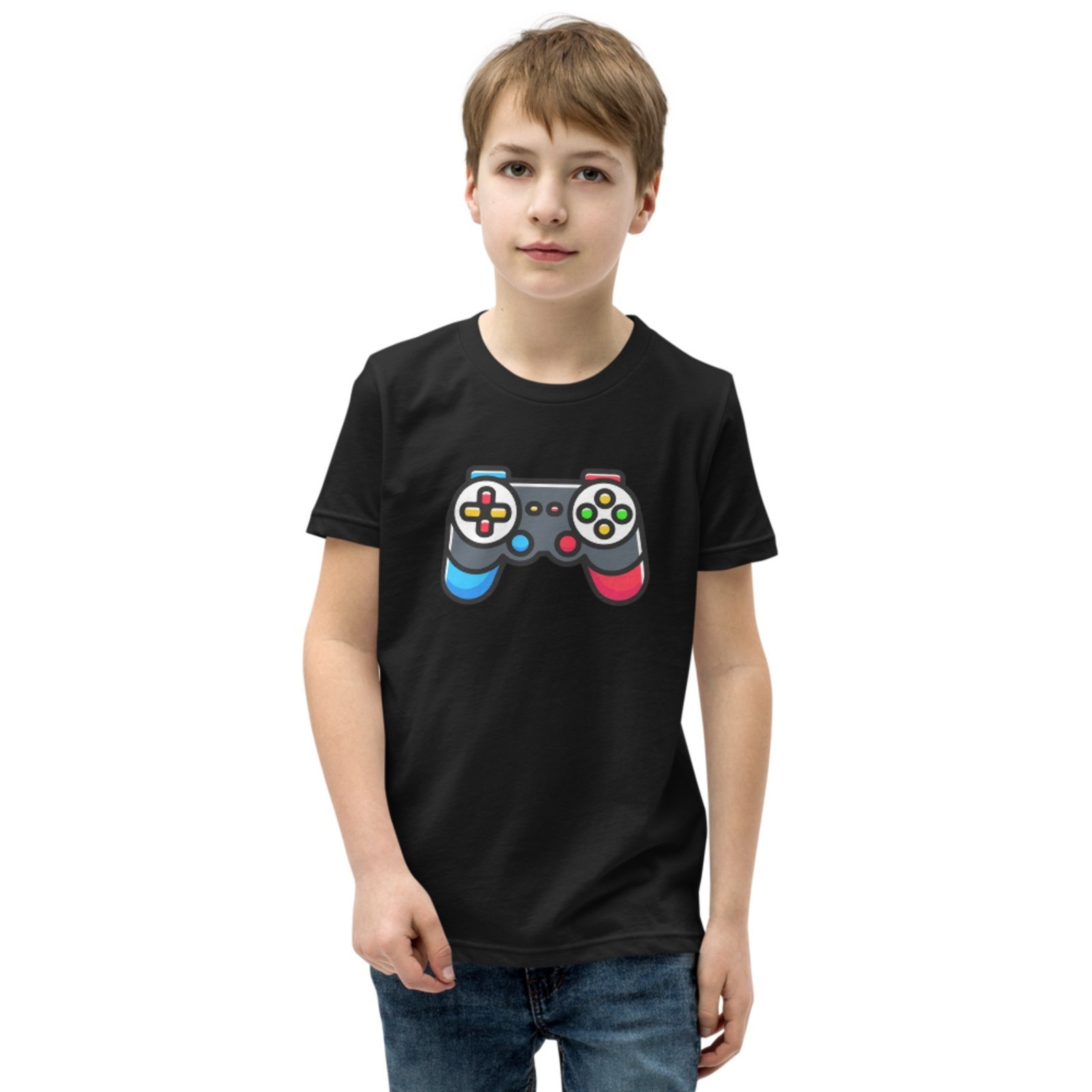 Infantil - Camiseta Blusa Manga Curta Urbania Algodão Preta Preto estampa Game Controle play