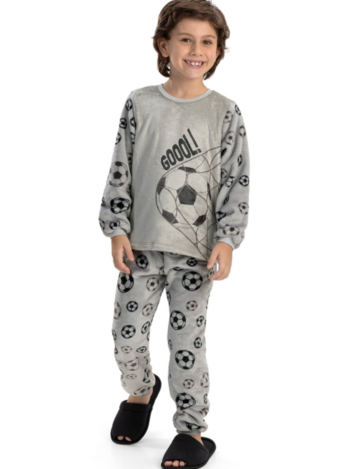 Pijama Inverno em Fleece Menino Magicamente Futebol