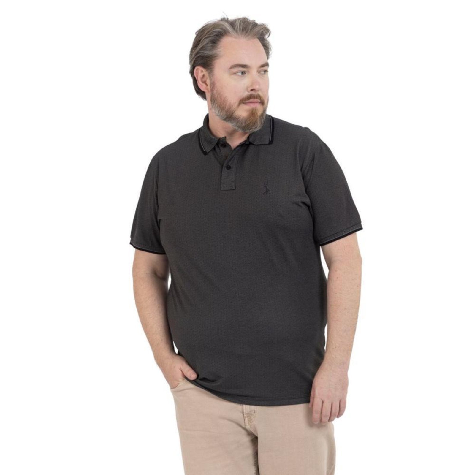 Camisa Polo Plus Masculina Piquet Conforto