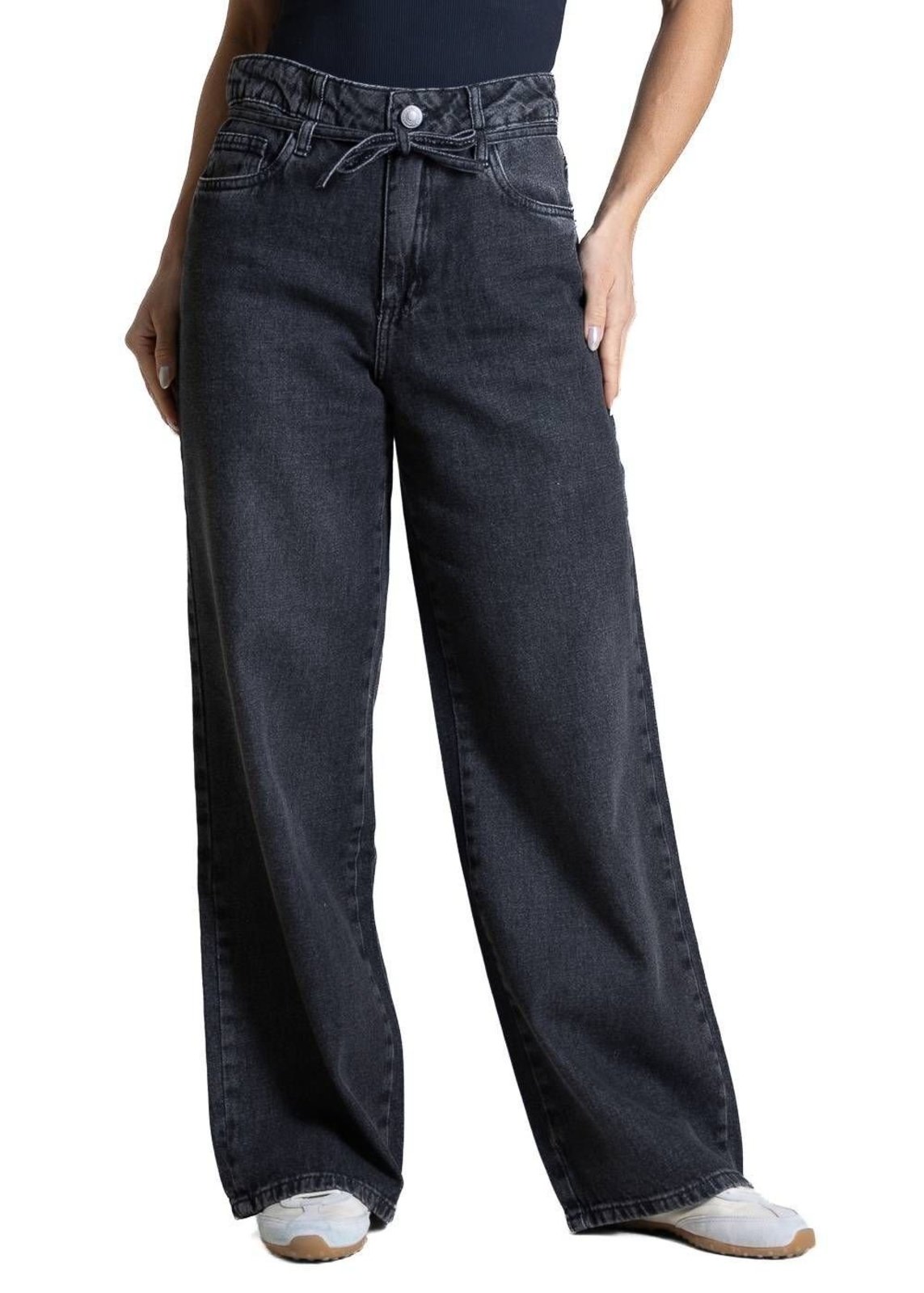 Calça Jeans Sawary Wide Leg Petit - 283602 - Preto - Sawary