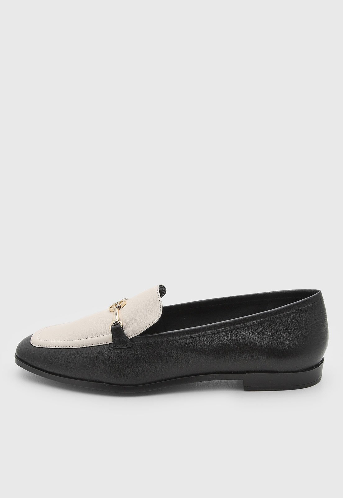 Mocassim Feminino Jorge Bischoff Couro Bicolor Preto