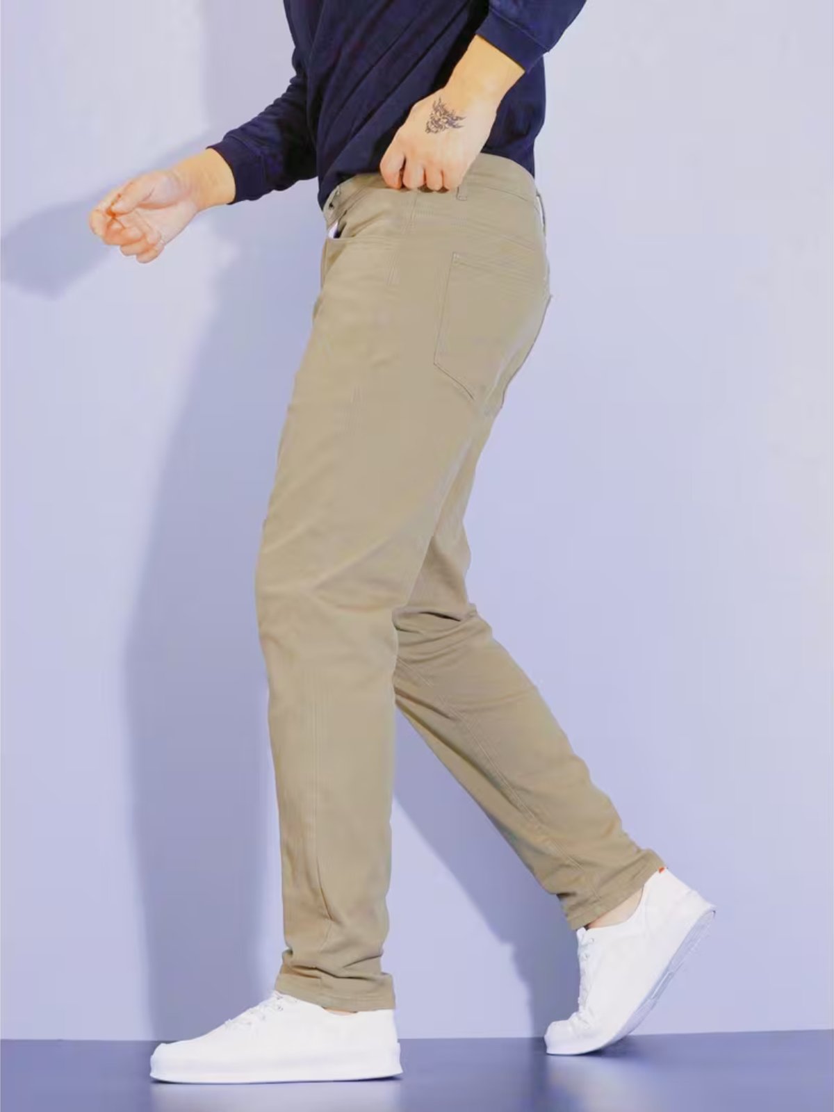 Calça Jeans Sarja 5 Estilos Bege Confortavel e Basica