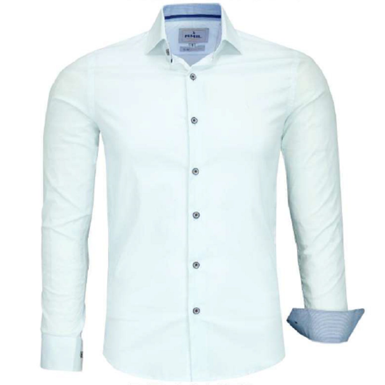 Camisa Social Manga Longa Lisa com Elastano Exclusivo Amil Branco