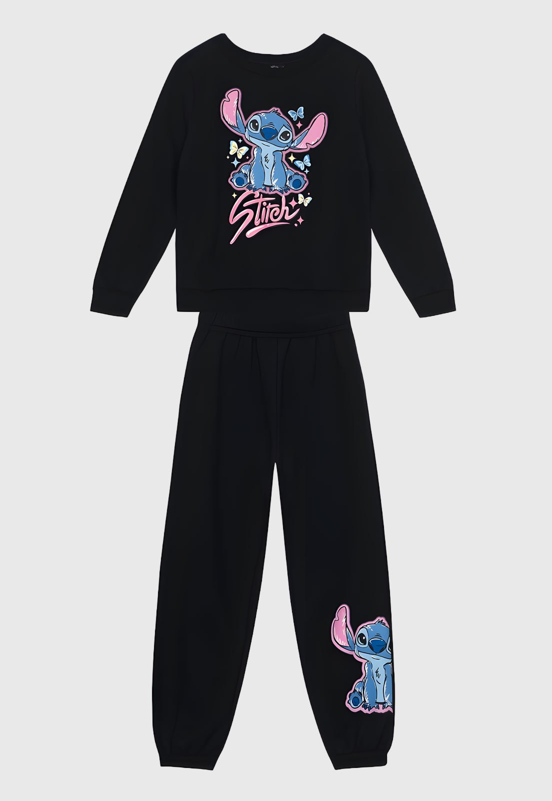 Infantil - Conjunto Longo Brandili Stitch Preto