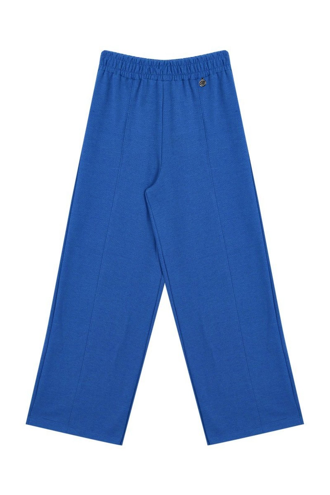 Infantil - Calça Wide Leg Azul de Cintura Alta com Filetes